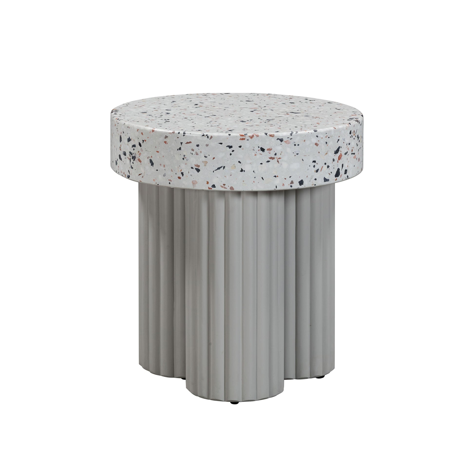 Clover Faux Terrazzo Indoor Outdoor Round Side Table by TOV O54278
