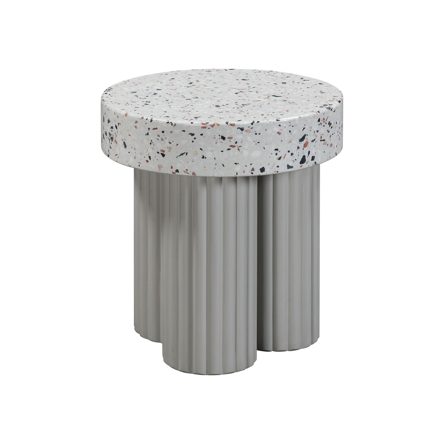 Clover Faux Terrazzo Indoor Outdoor Round Side Table by TOV O54278