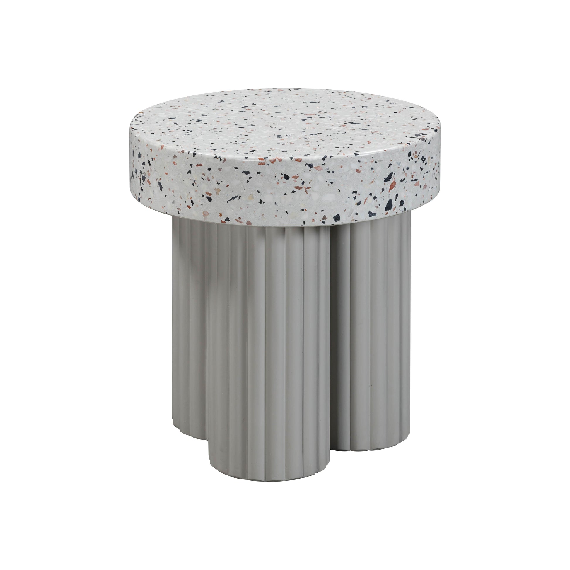 Clover Faux Terrazzo Indoor Outdoor Round Side Table by TOV O54278