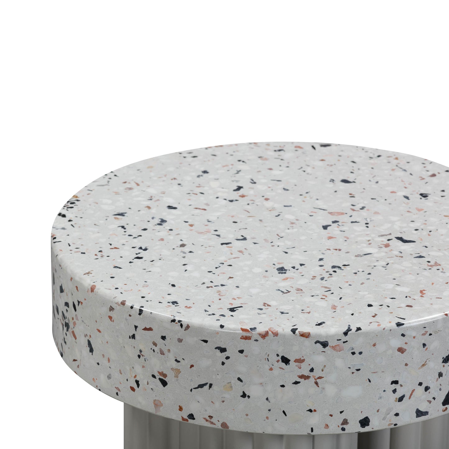 Clover Faux Terrazzo Indoor Outdoor Round Side Table by TOV O54278