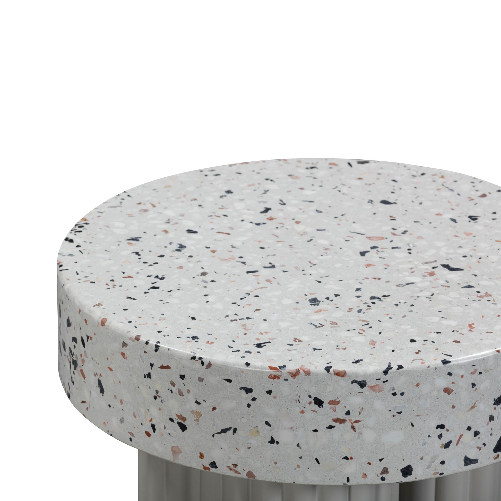 Clover Faux Terrazzo Indoor Outdoor Round Side Table by TOV O54278