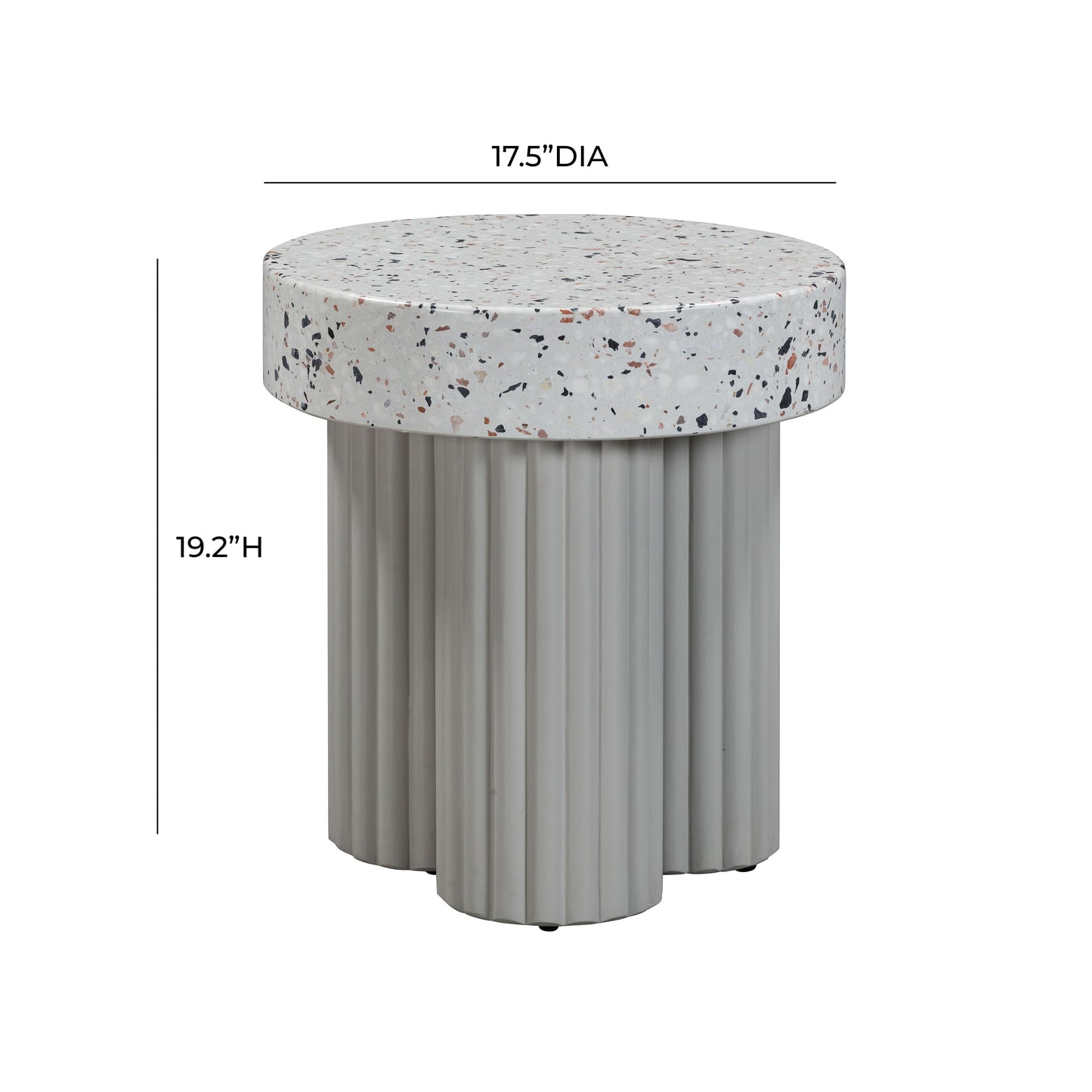 Clover Faux Terrazzo Indoor Outdoor Round Side Table by TOV O54278