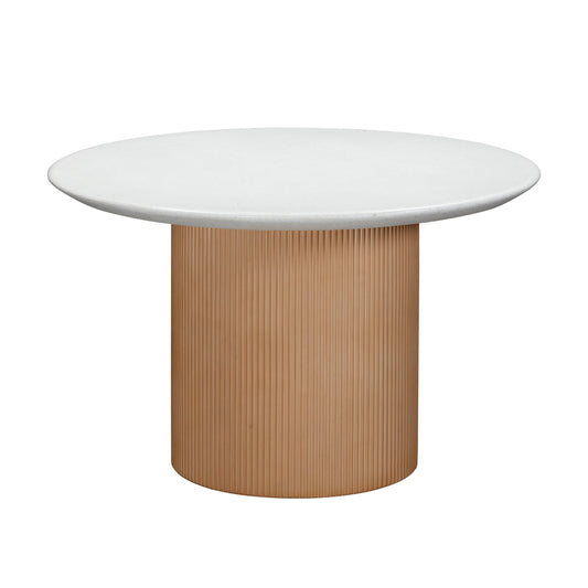 Rose Faux Terrazzo and Terracotta Concrete Indoor/Outdoor 47" Round Dining Table Terracotta, Terrazzo, White by Tov Furniture