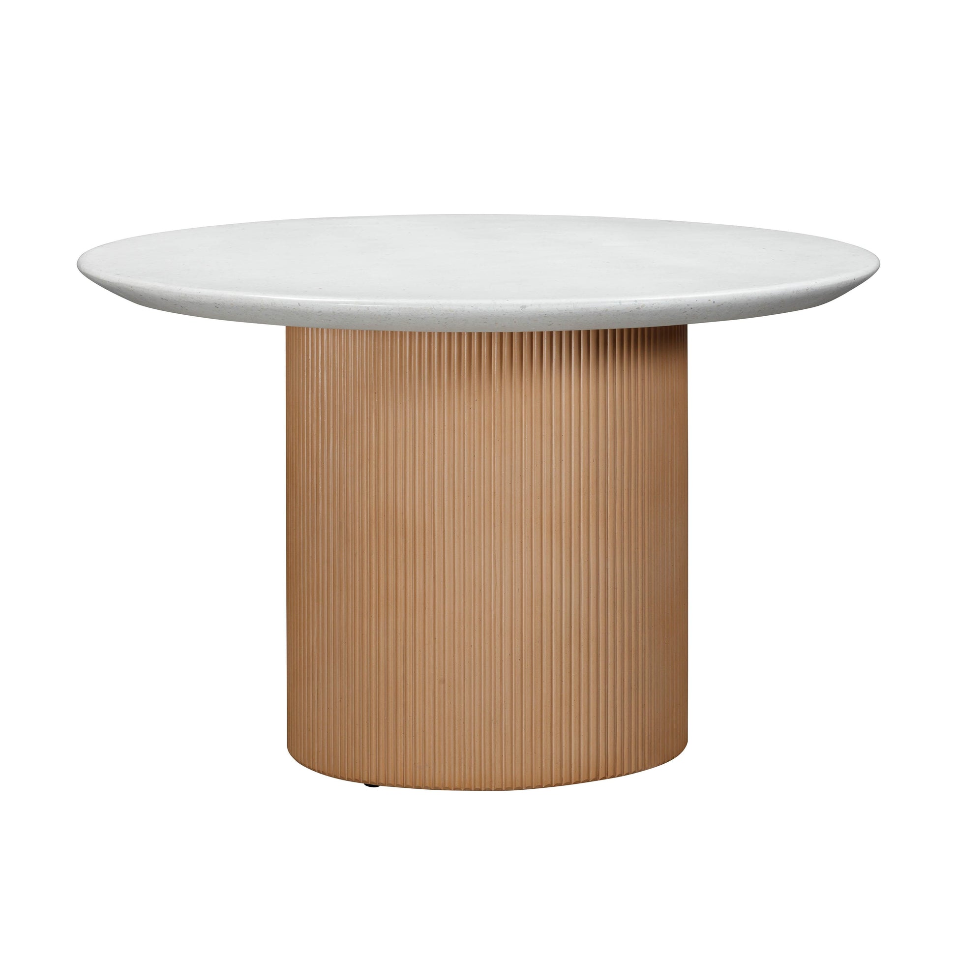 Rose Faux Terrazzo and Terracotta Concrete Indoor/Outdoor 47" Round Dining Table Terracotta, Terrazzo, White by Tov Furniture