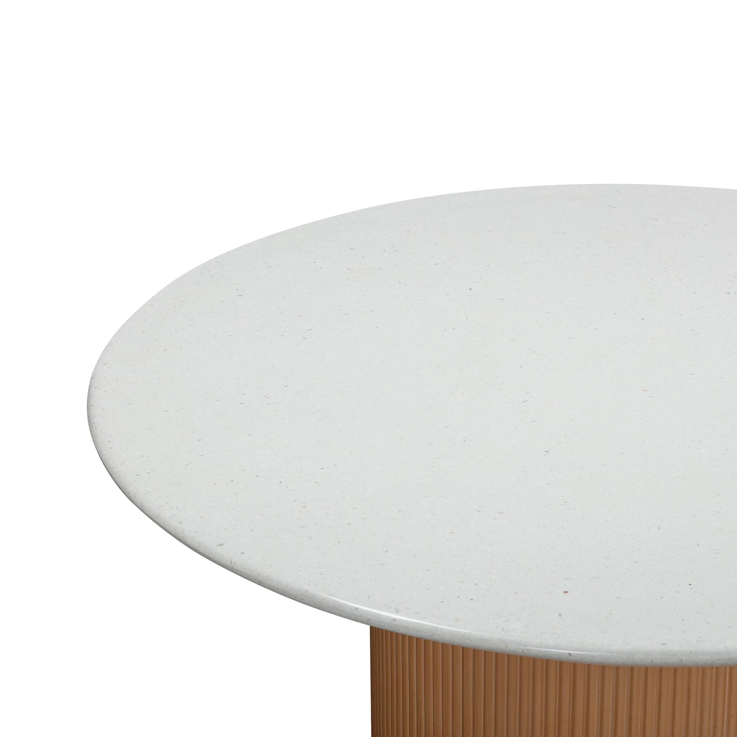 Rose Faux Terrazzo and Terracotta Concrete Indoor/Outdoor 47" Round Dining Table Terracotta, Terrazzo, White by Tov Furniture