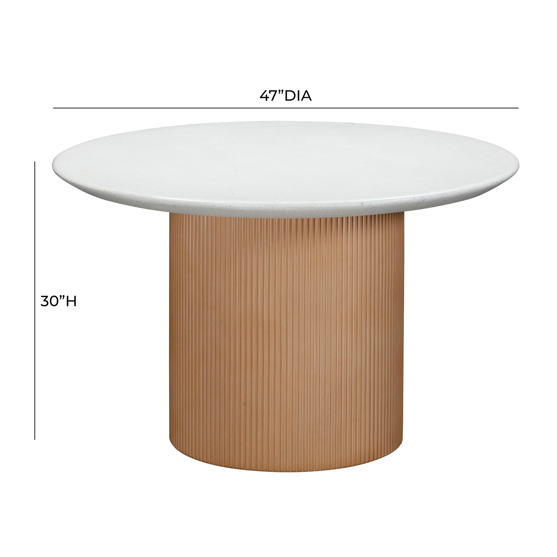 Rose Faux Terrazzo and Terracotta Concrete Indoor/Outdoor 47" Round Dining Table Terracotta, Terrazzo, White by Tov Furniture