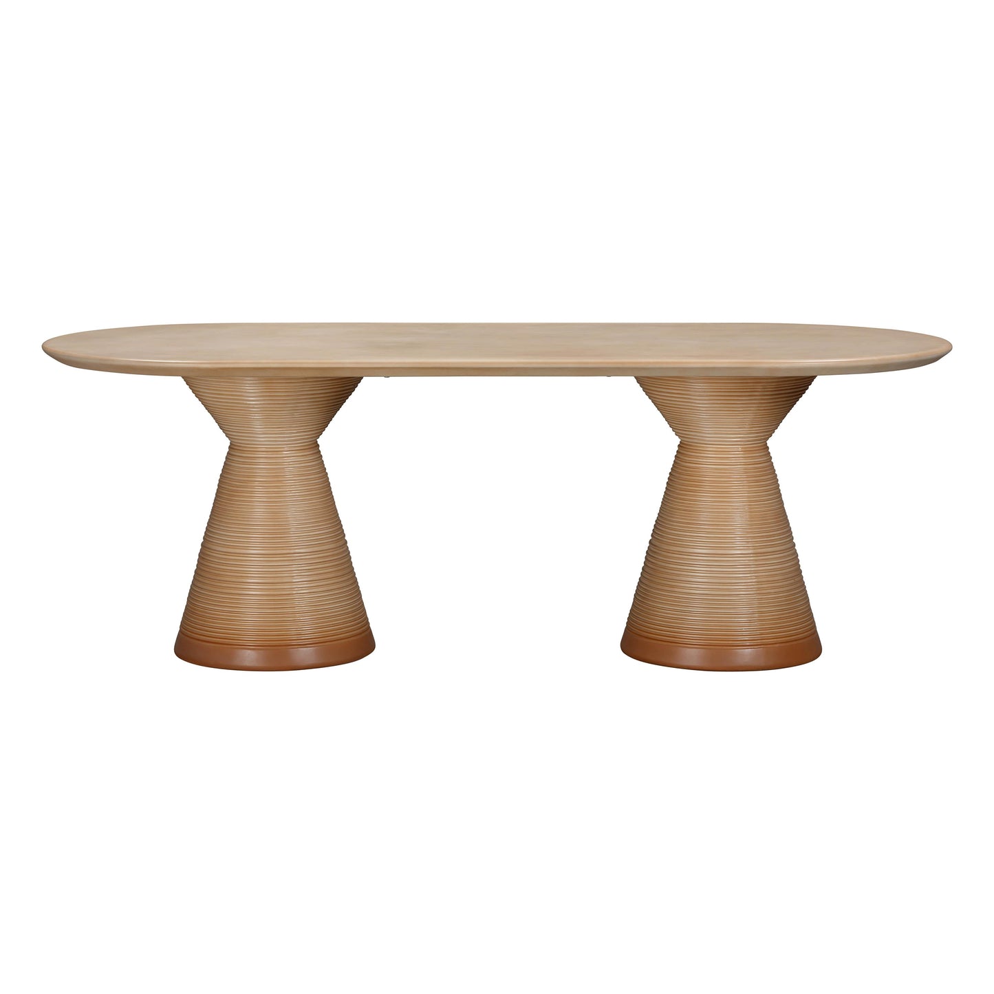 Fassa 87" Faux Terracotta Indoor/Outdoor Oval Dining Table Terracotta by Tov Furniture