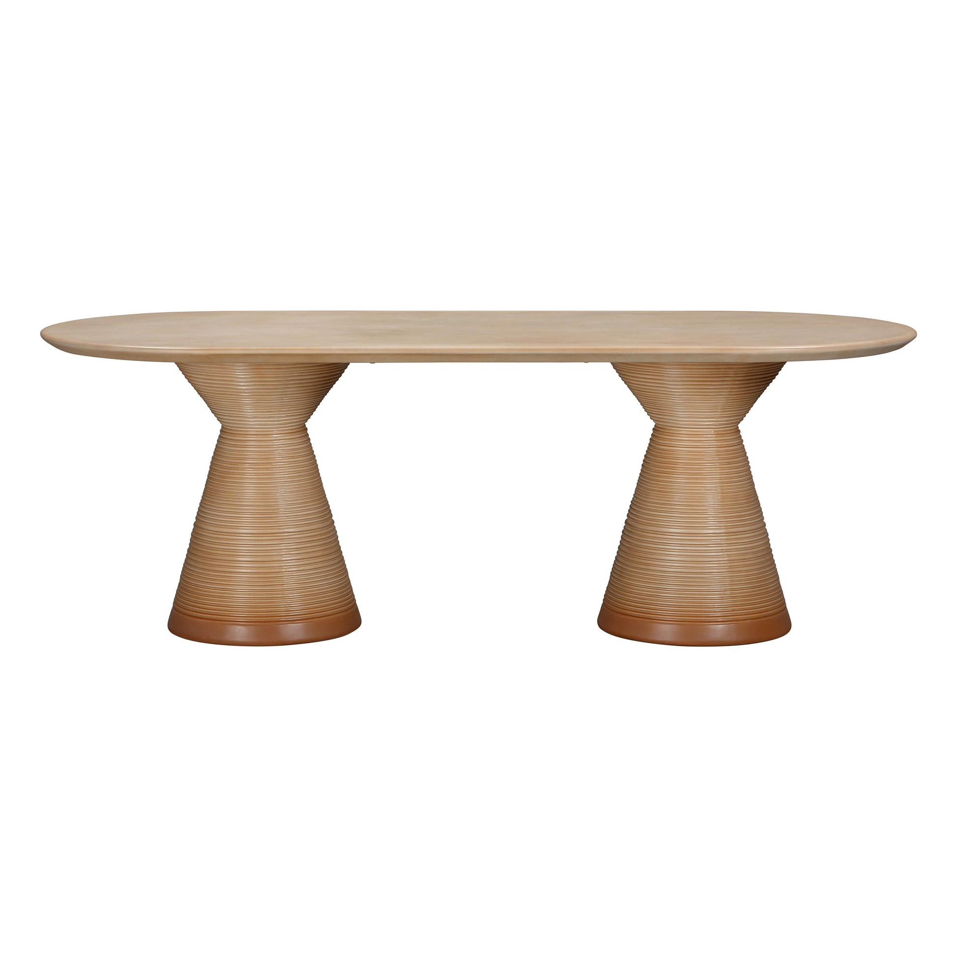 Fassa 87" Faux Terracotta Indoor/Outdoor Oval Dining Table Terracotta by Tov Furniture