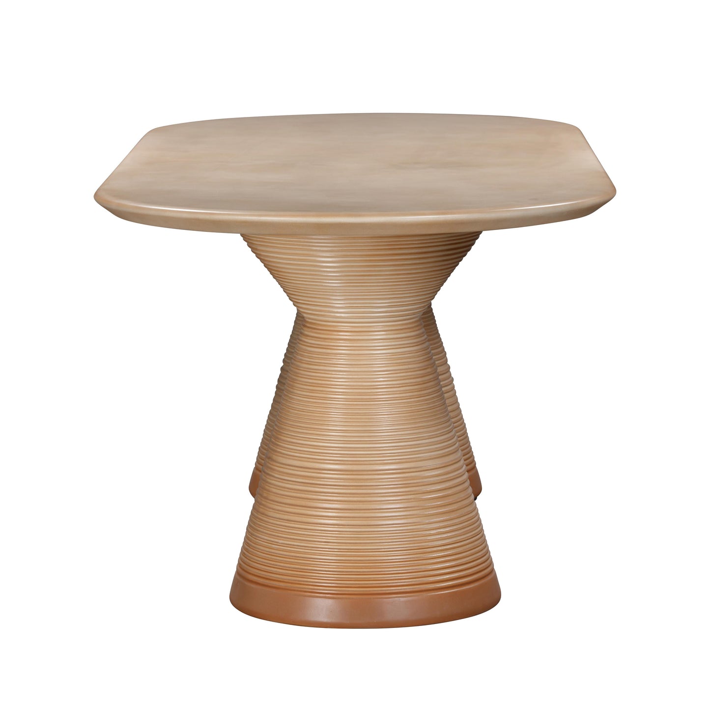 Fassa 87" Faux Terracotta Indoor/Outdoor Oval Dining Table Terracotta by Tov Furniture