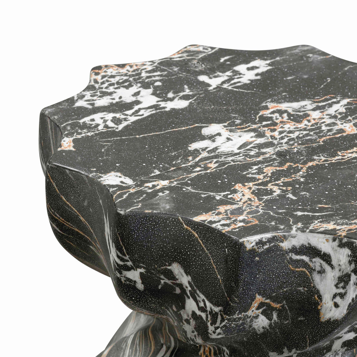 Turin Black Faux Marble Indoor / Outdoor Concrete Stool by TOV Furniture – photo 4 of 7