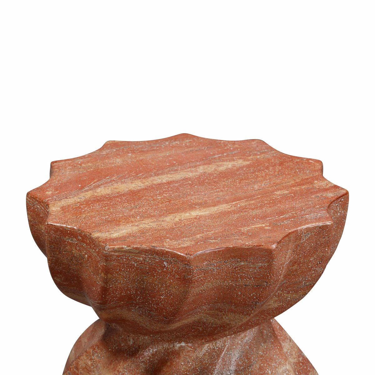 Turin Red Faux Sandstone Indoor / Outdoor Concrete Stool by TOV Furniture – photo 3 of 6