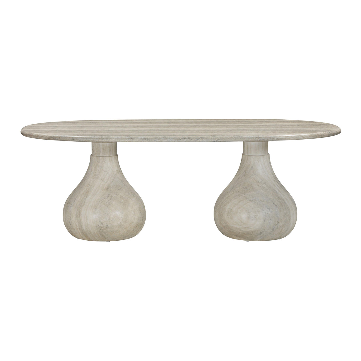 Smooch Faux Travertine Indoor / Outdoor 87" Oval Dining Table by TOV Furniture – photo 3 of 8