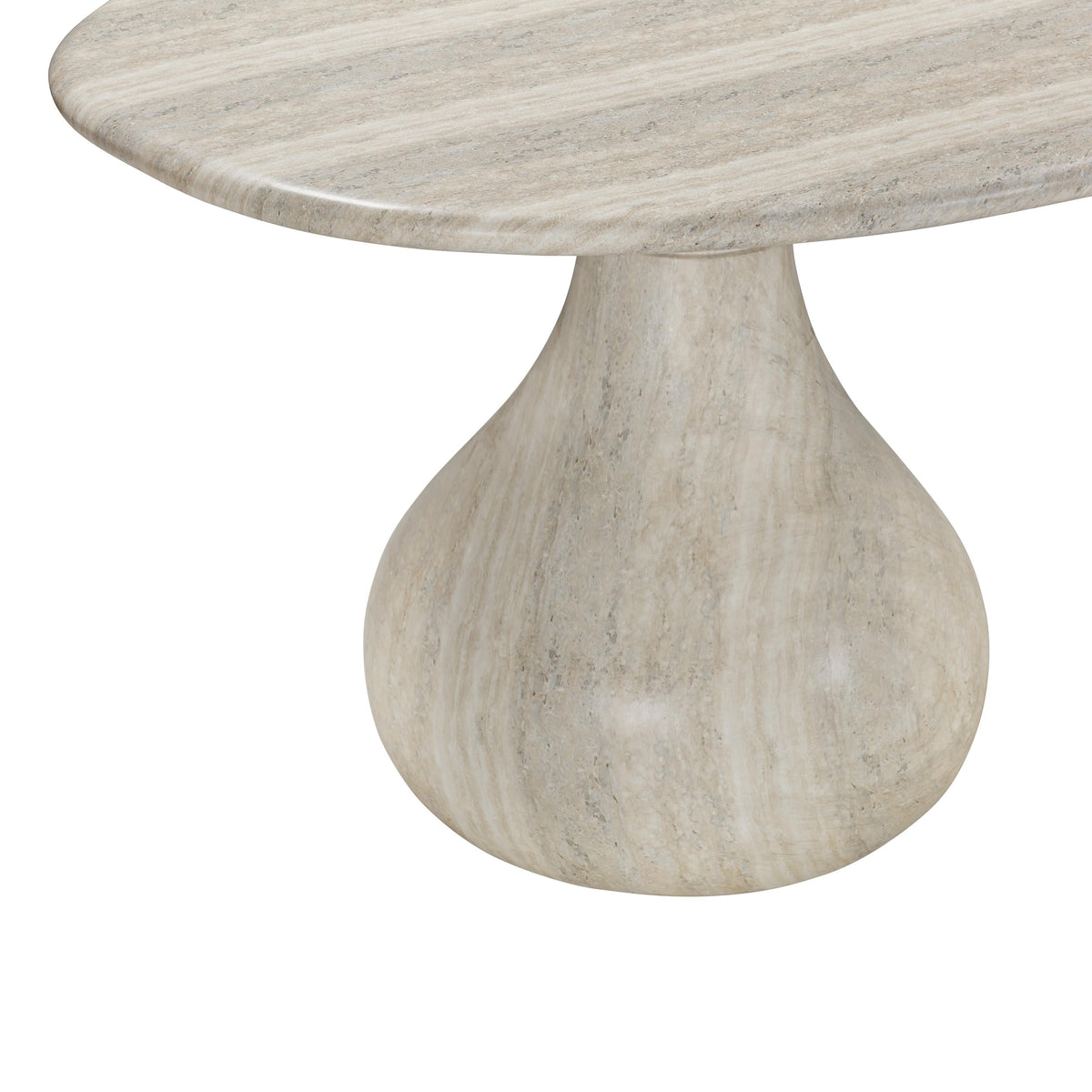 Smooch Faux Travertine Indoor / Outdoor 87" Oval Dining Table by TOV Furniture – photo 4 of 8
