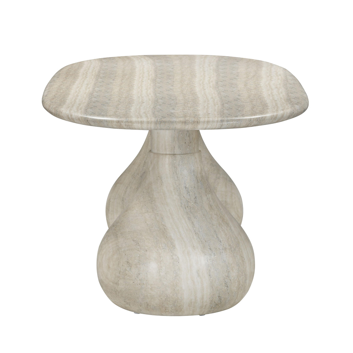 Smooch Faux Travertine Indoor / Outdoor 87" Oval Dining Table by TOV Furniture – photo 5 of 8