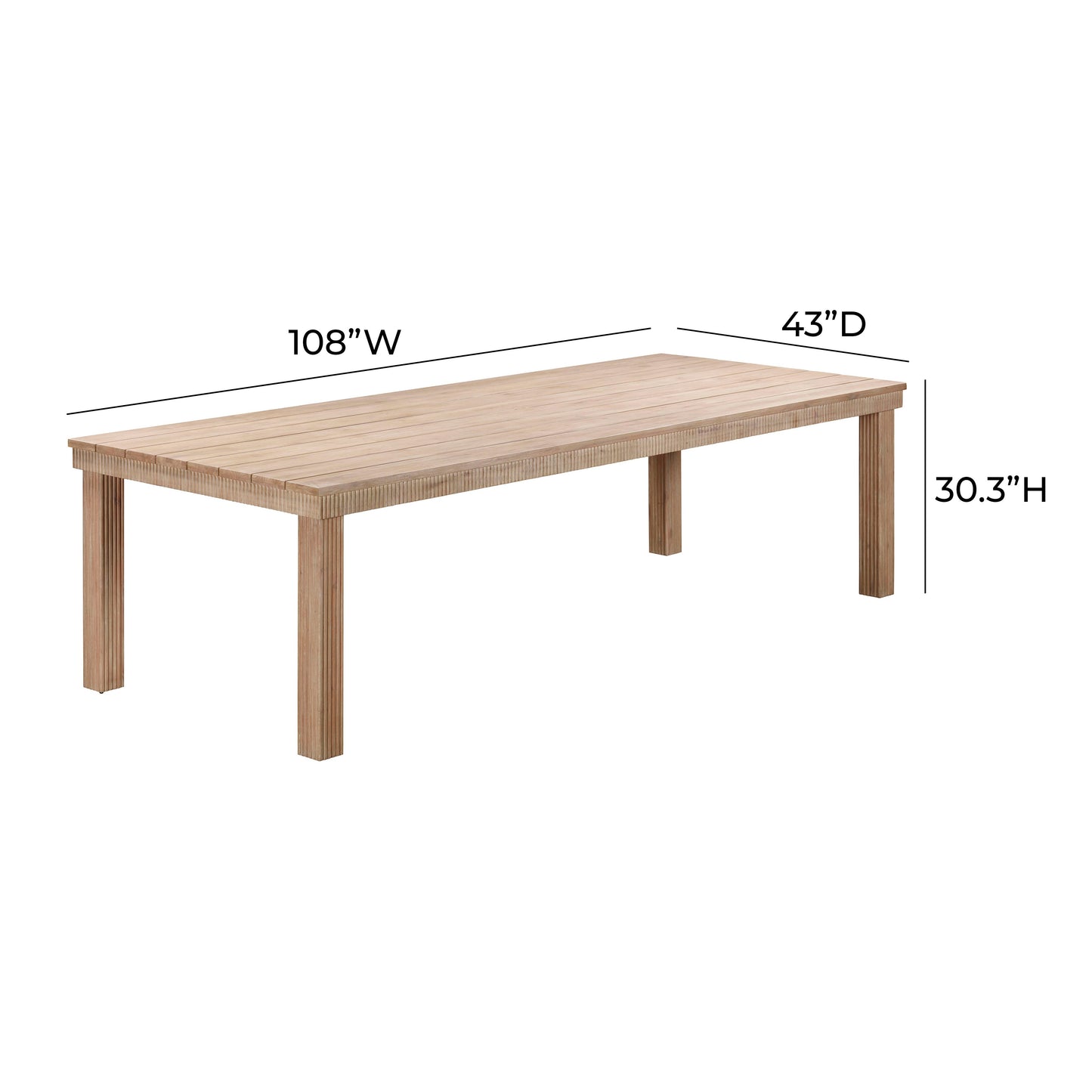 Cassie Natural Outdoor Rectangular Dining Table 75 108 by TOV O54292