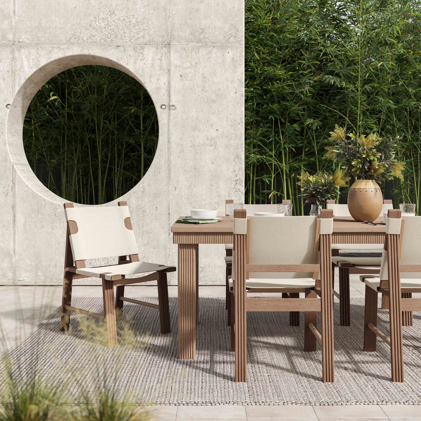 Cassie Natural Outdoor Rectangular Dining Table 75 108 by TOV O54292