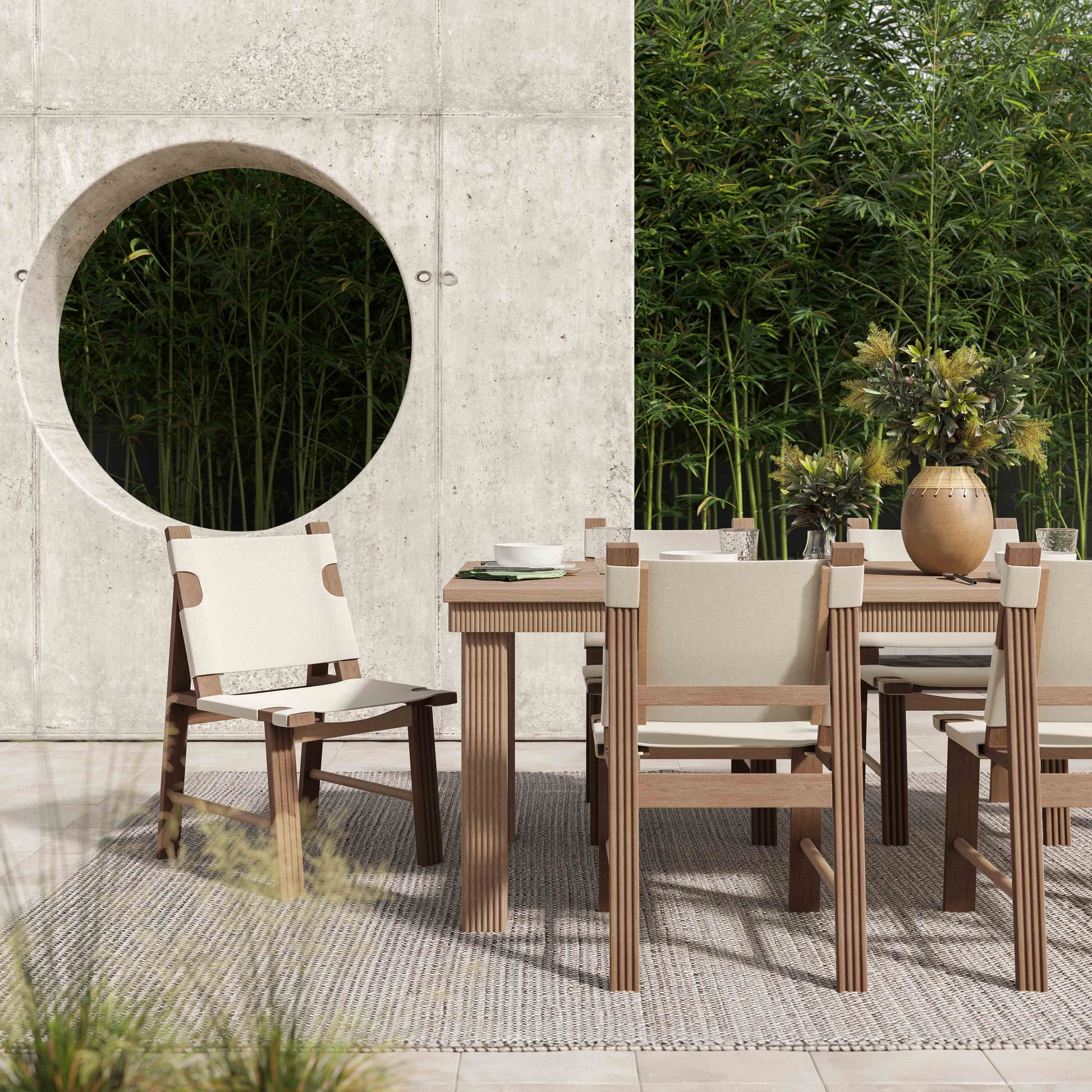 Cassie Natural Outdoor Rectangular Dining Table 75 108 by TOV O54293