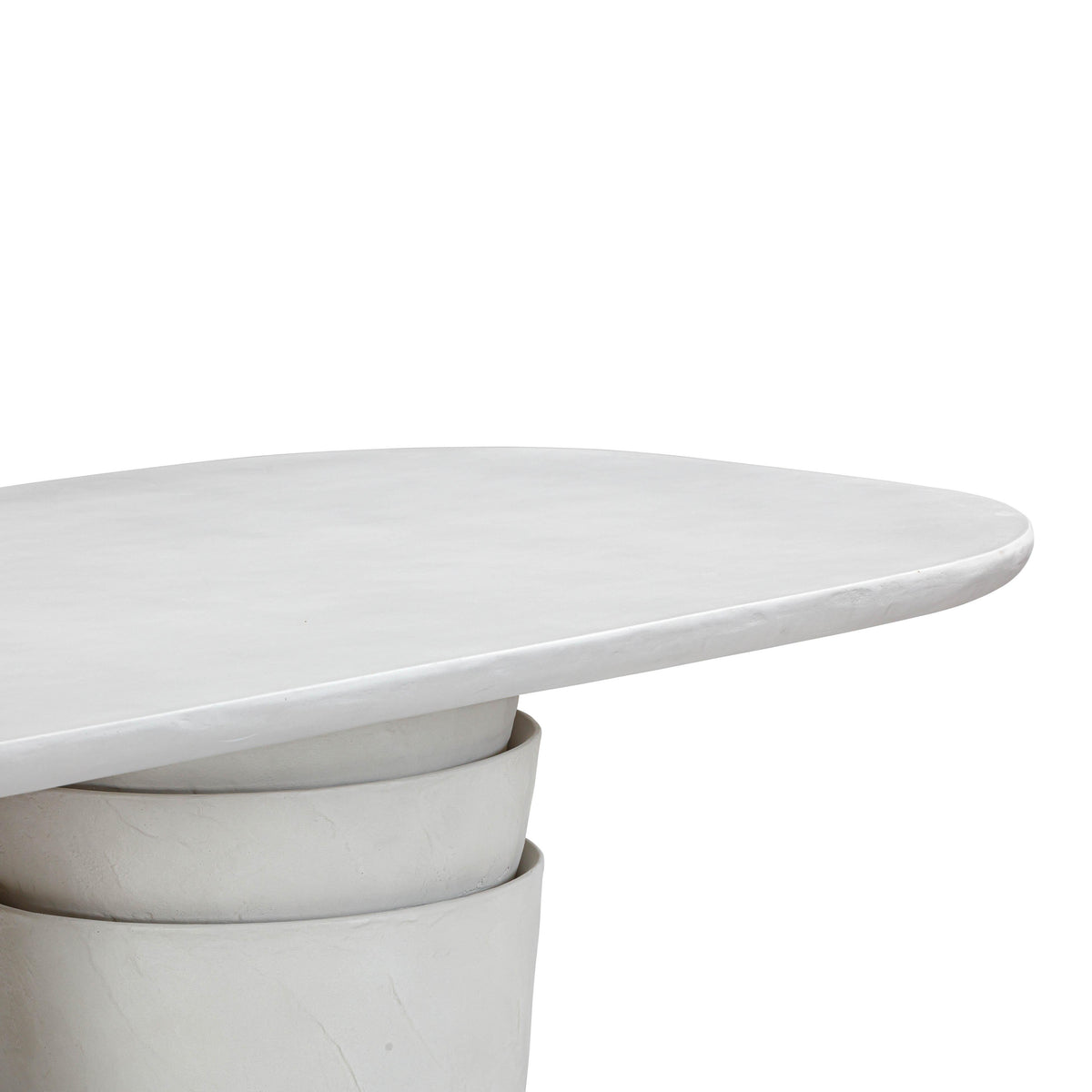 Margot 83" Light Grey Faux Plaster Indoor/Outdoor Concrete Oval Dining Table by TOV Furniture – photo 5 of 7
