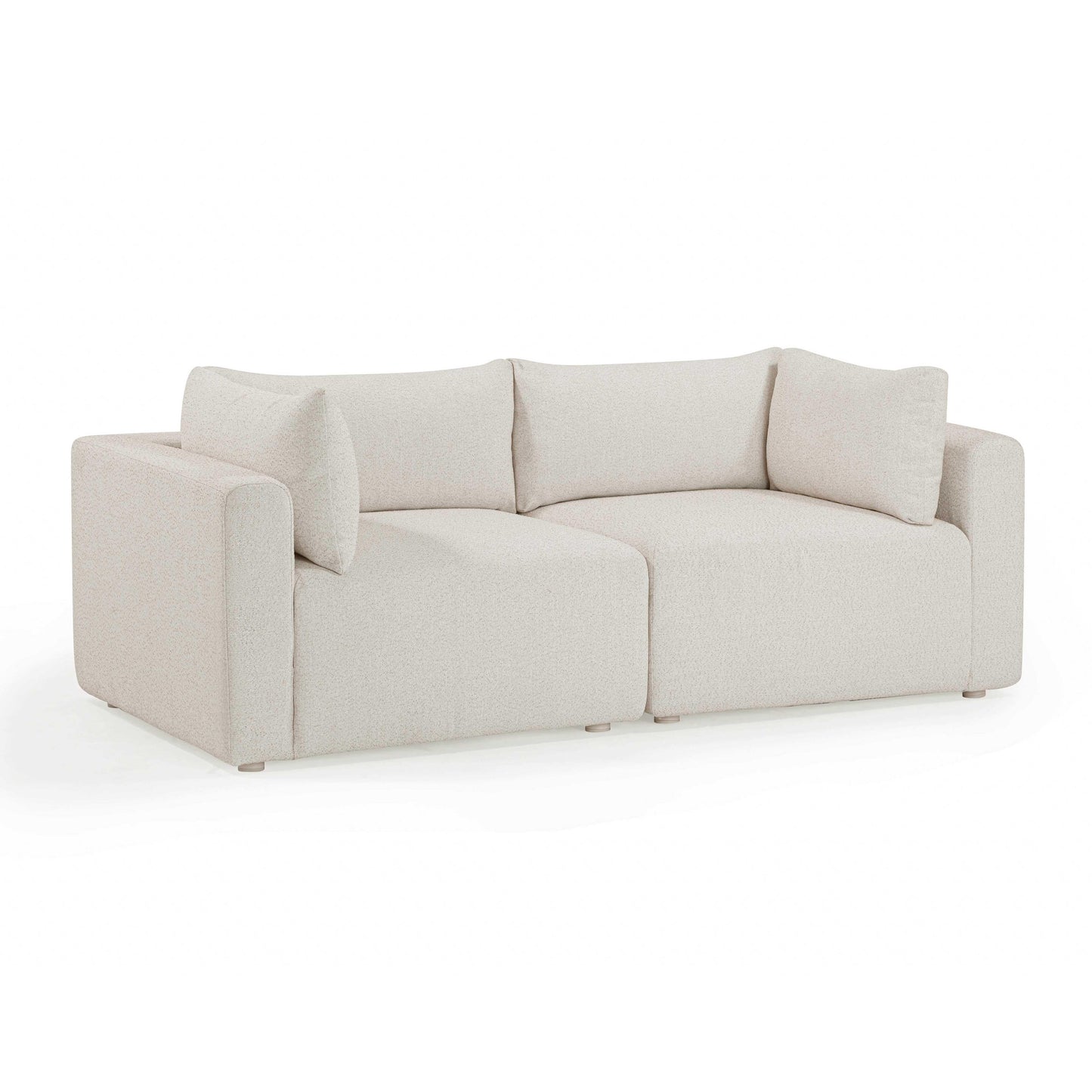 Hangover 81" Cream Performance Fabric Outdoor Modular Loveseat Cream by Tov Furniture