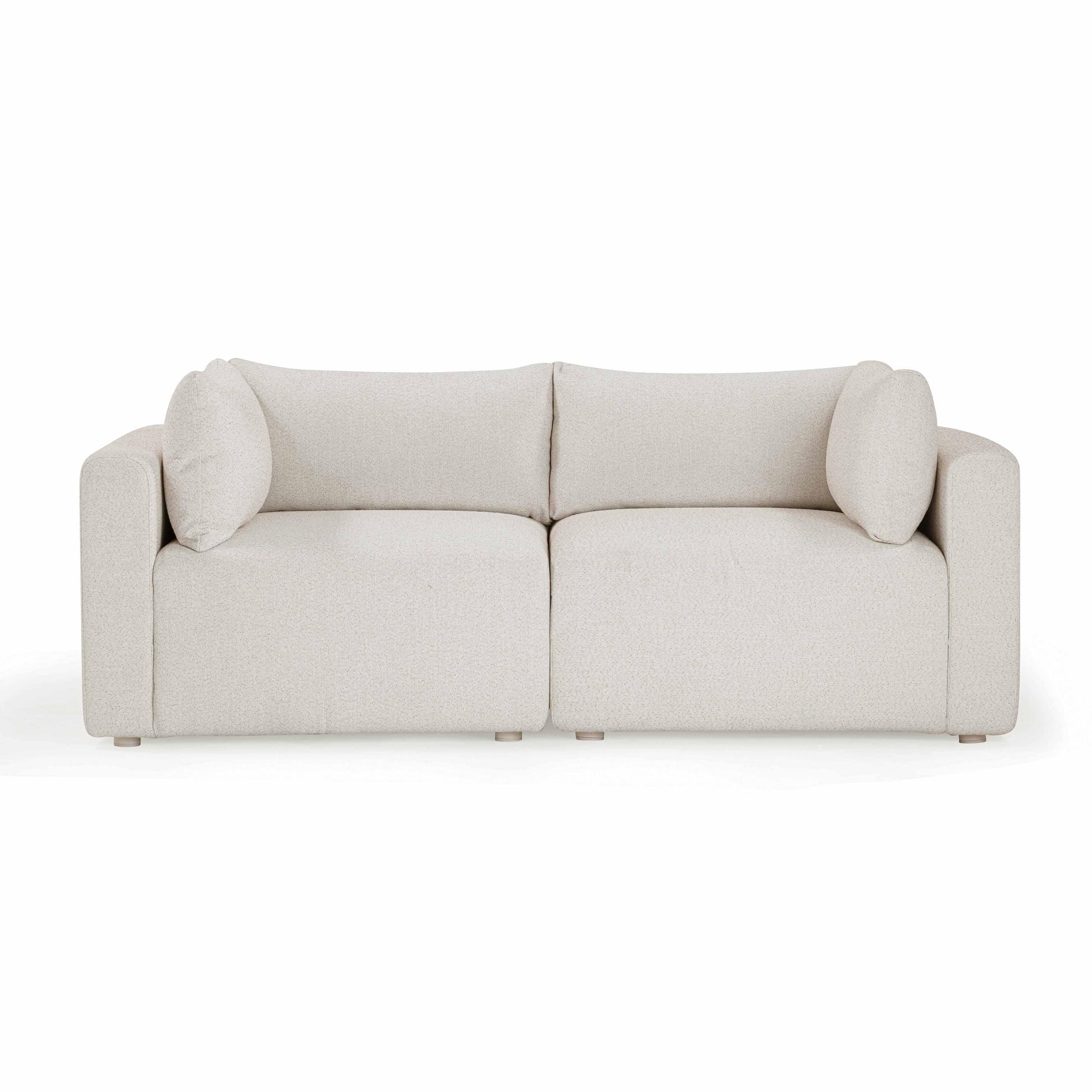 Hangover 81" Cream Performance Fabric Outdoor Modular Loveseat Cream by Tov Furniture