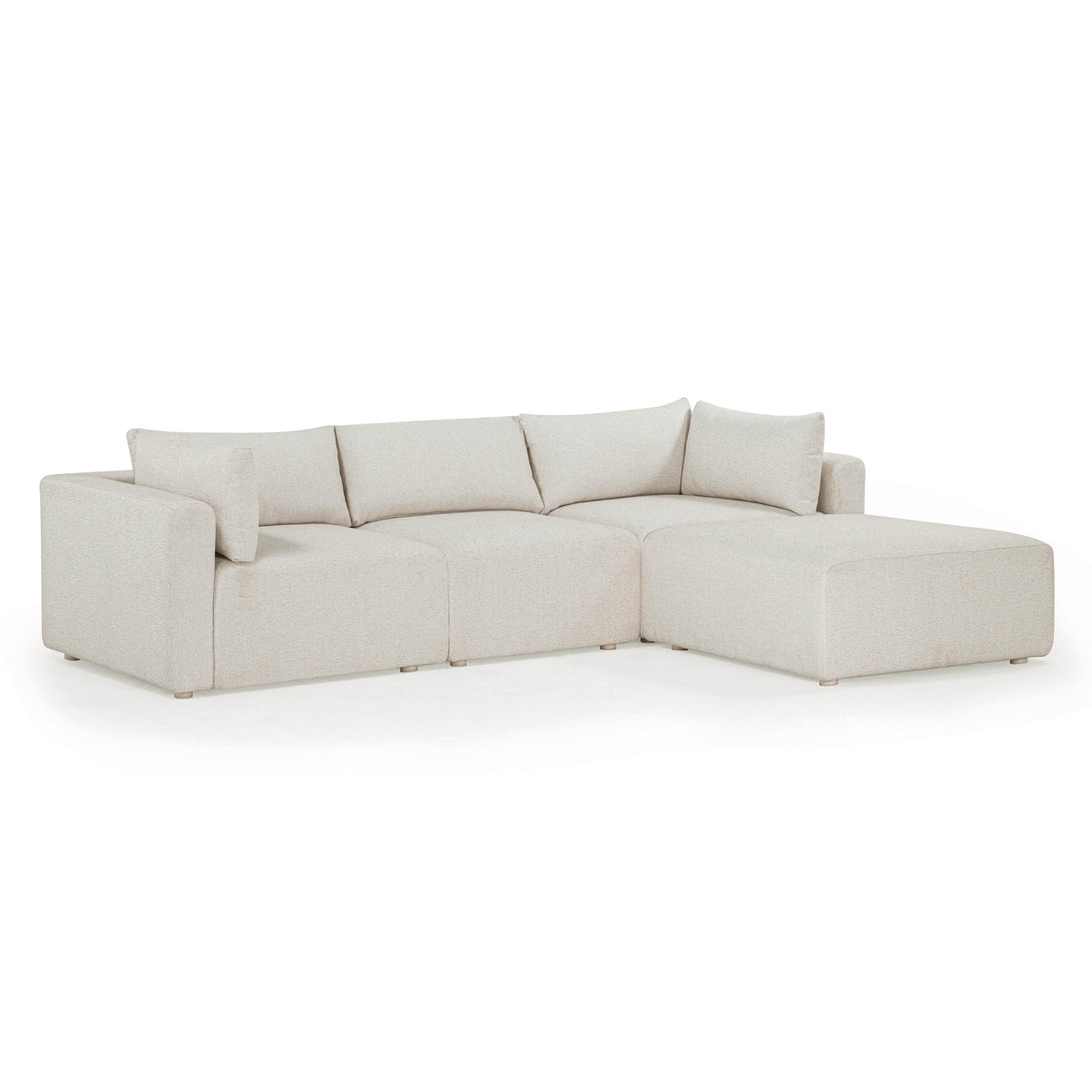 Hangover 4-Piece Cream Performance Fabric Outdoor Modular Sectional by TOV Furniture – photo 1 of 10