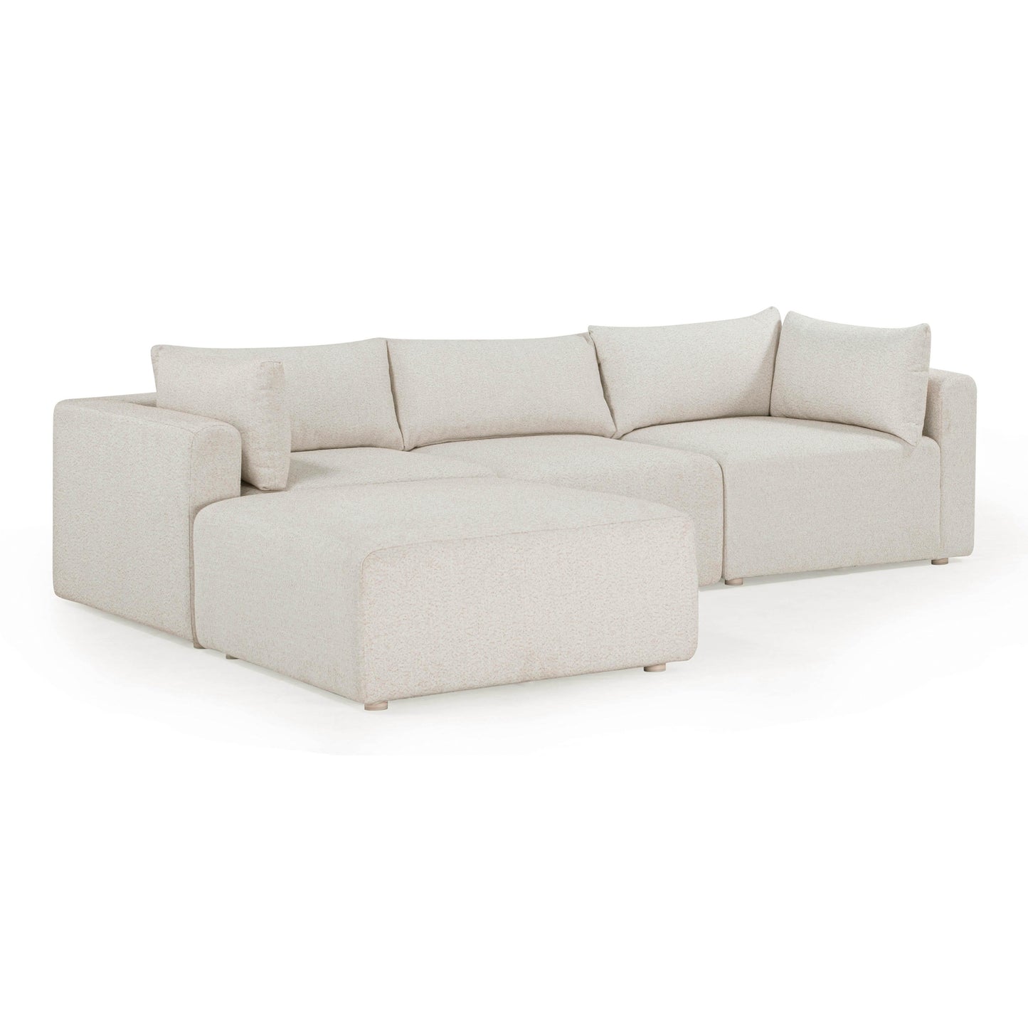 Hangover 4-Piece Cream Performance Fabric Outdoor Modular Sectional Cream by Tov Furniture