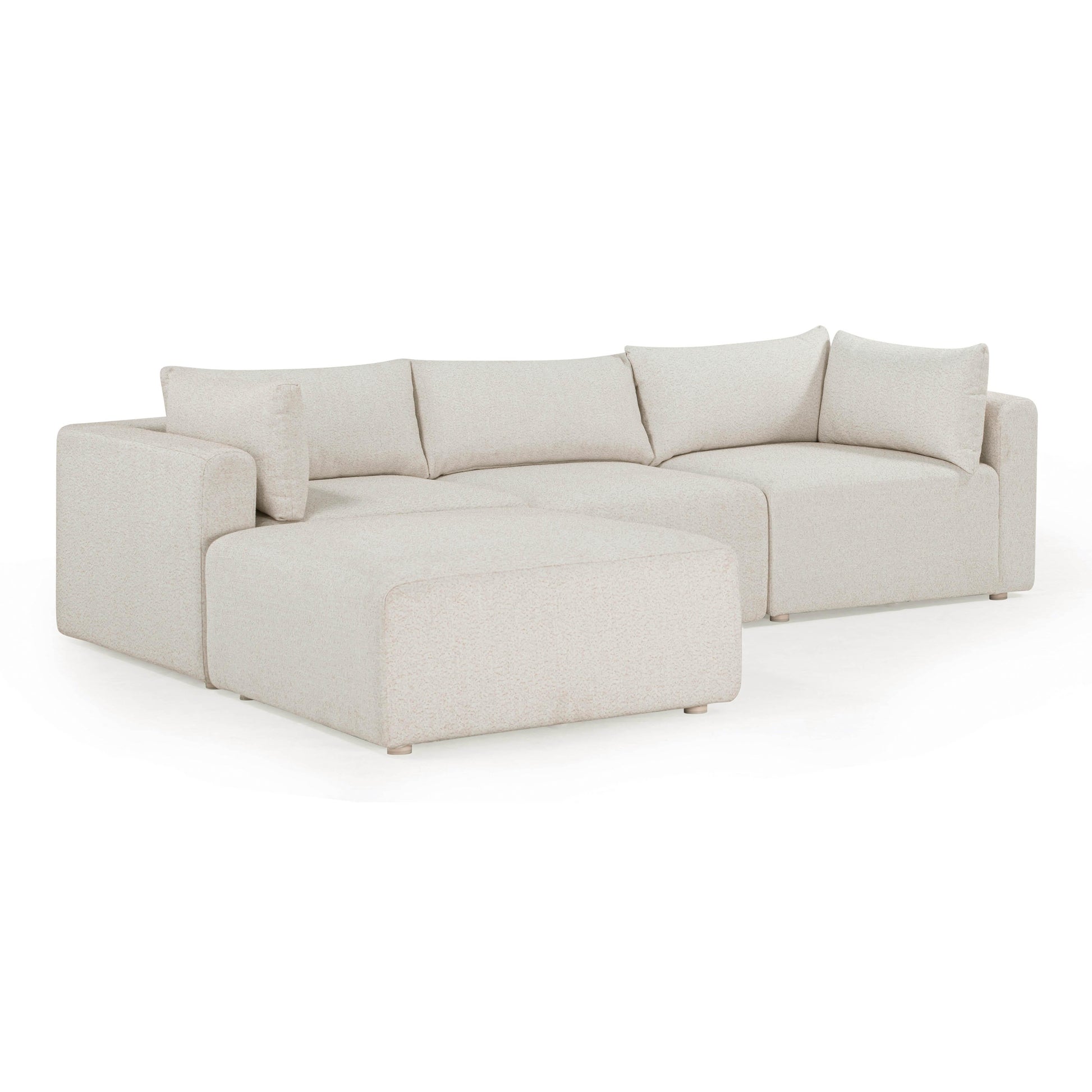 Hangover 4-Piece Cream Performance Fabric Outdoor Modular Sectional Cream by Tov Furniture