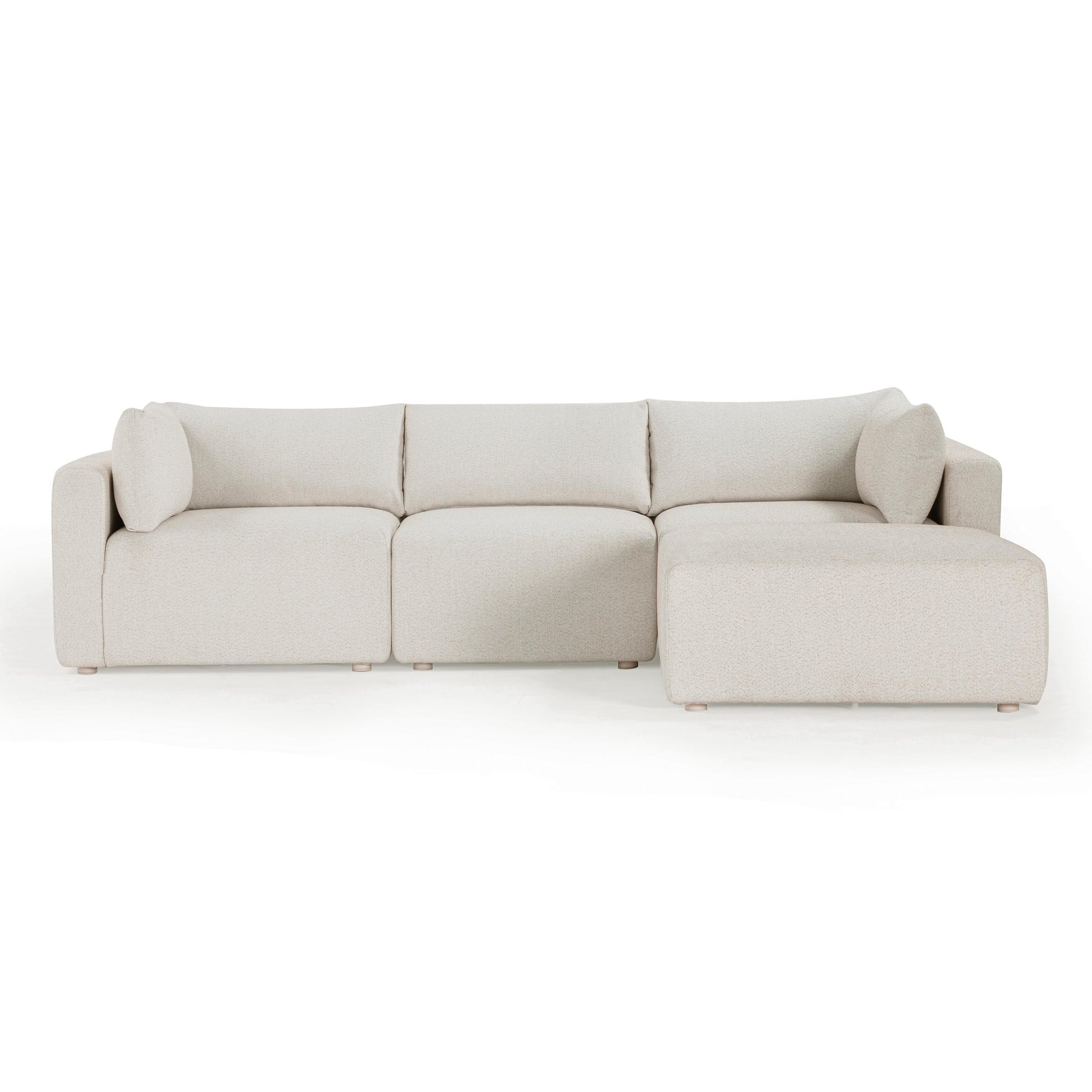 Hangover 4-Piece Cream Performance Fabric Outdoor Modular Sectional Cream by Tov Furniture