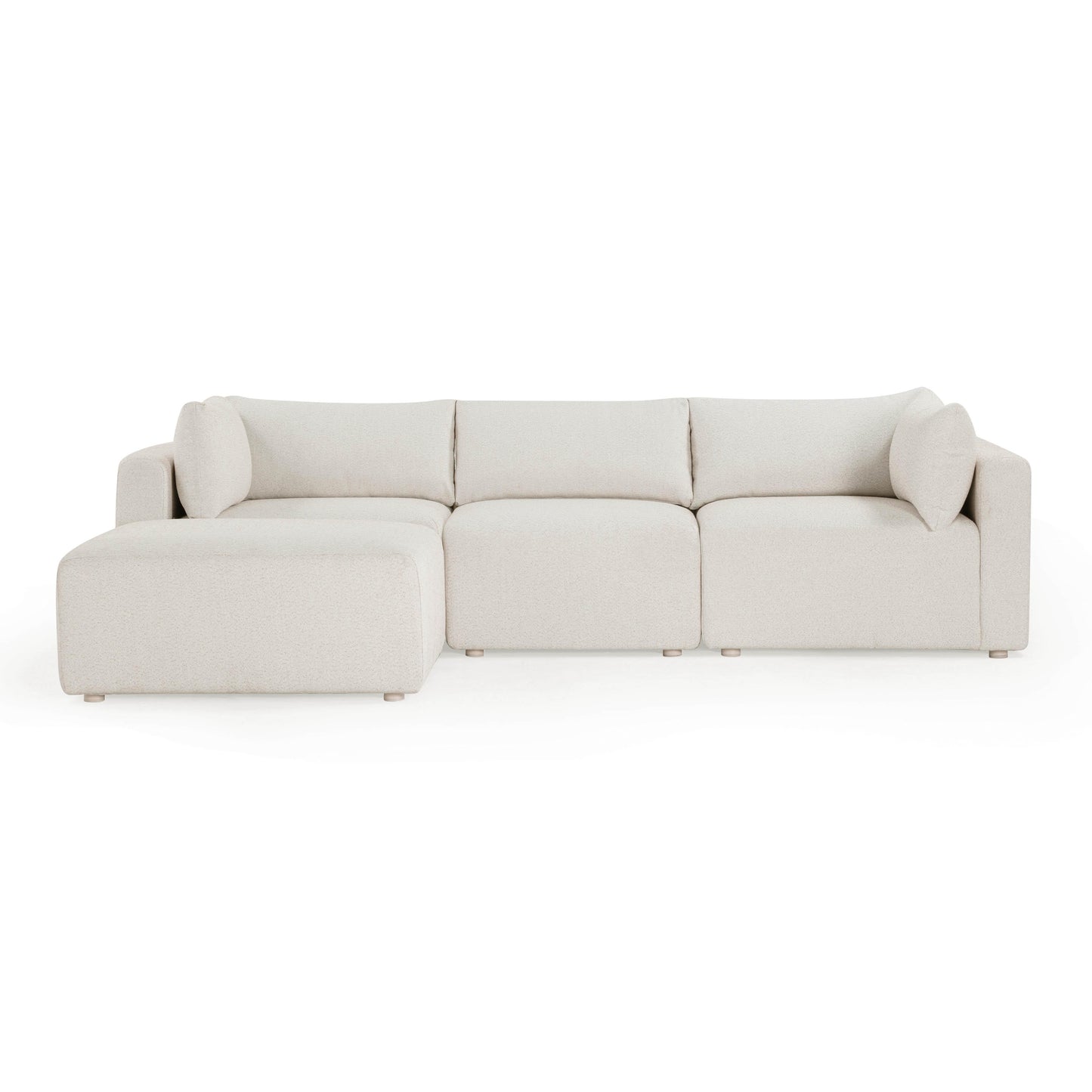 Hangover 4-Piece Cream Performance Fabric Outdoor Modular Sectional Cream by Tov Furniture