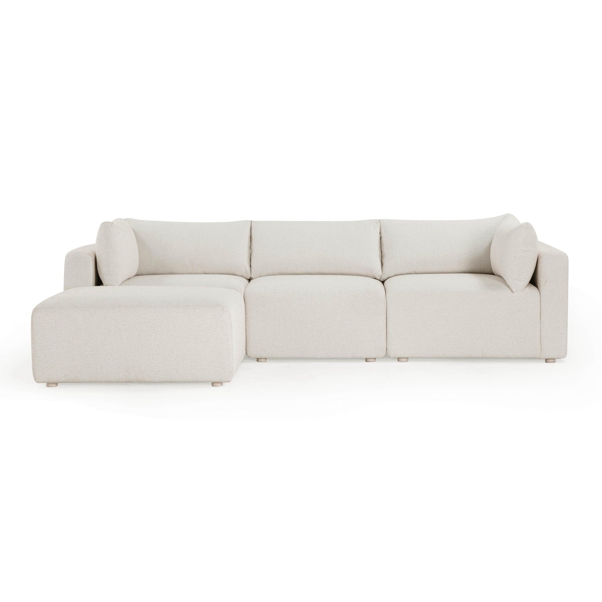 Hangover 4-Piece Cream Performance Fabric Outdoor Modular Sectional Cream by Tov Furniture