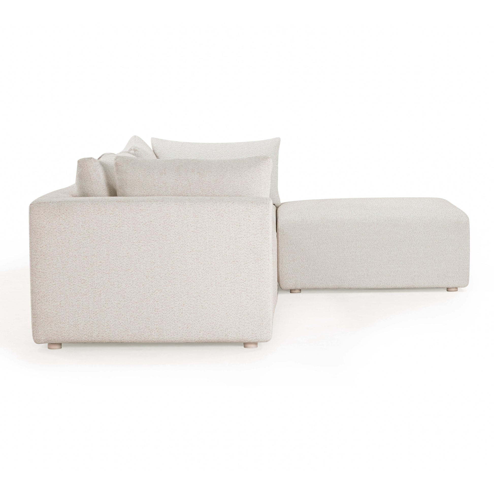 Hangover 4-Piece Cream Performance Fabric Outdoor Modular Sectional Cream by Tov Furniture