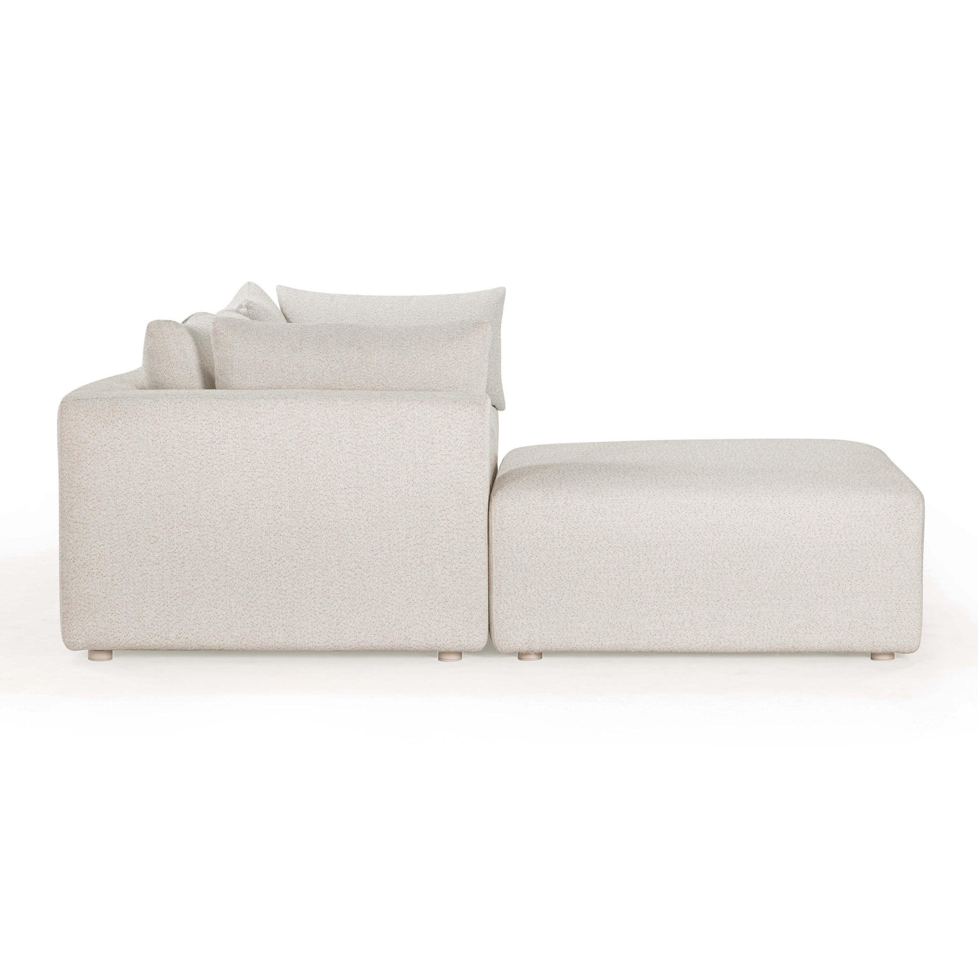 Hangover 4-Piece Cream Performance Fabric Outdoor Modular Sectional Cream by Tov Furniture