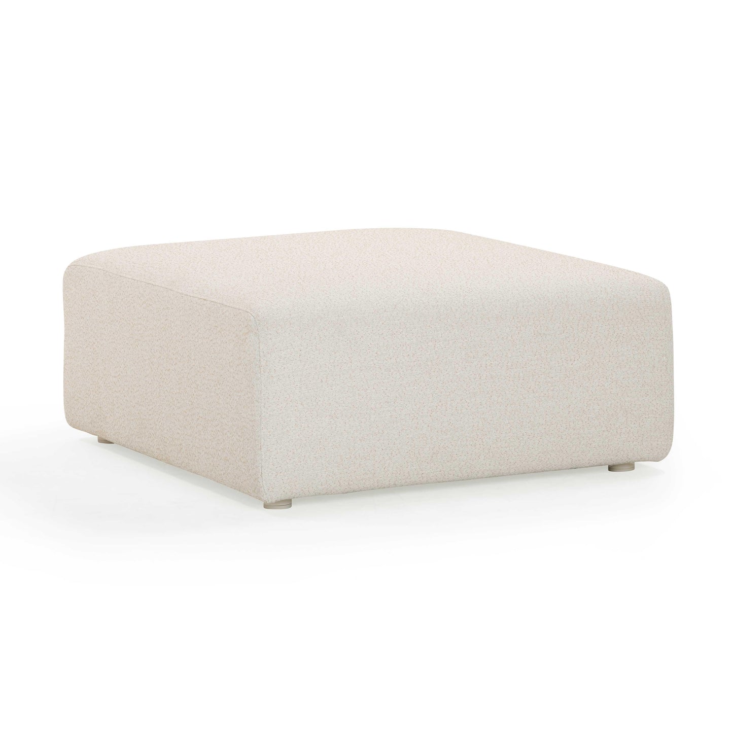 Hangover Cream Performance Fabric Outdoor Ottoman Cream by Tov Furniture
