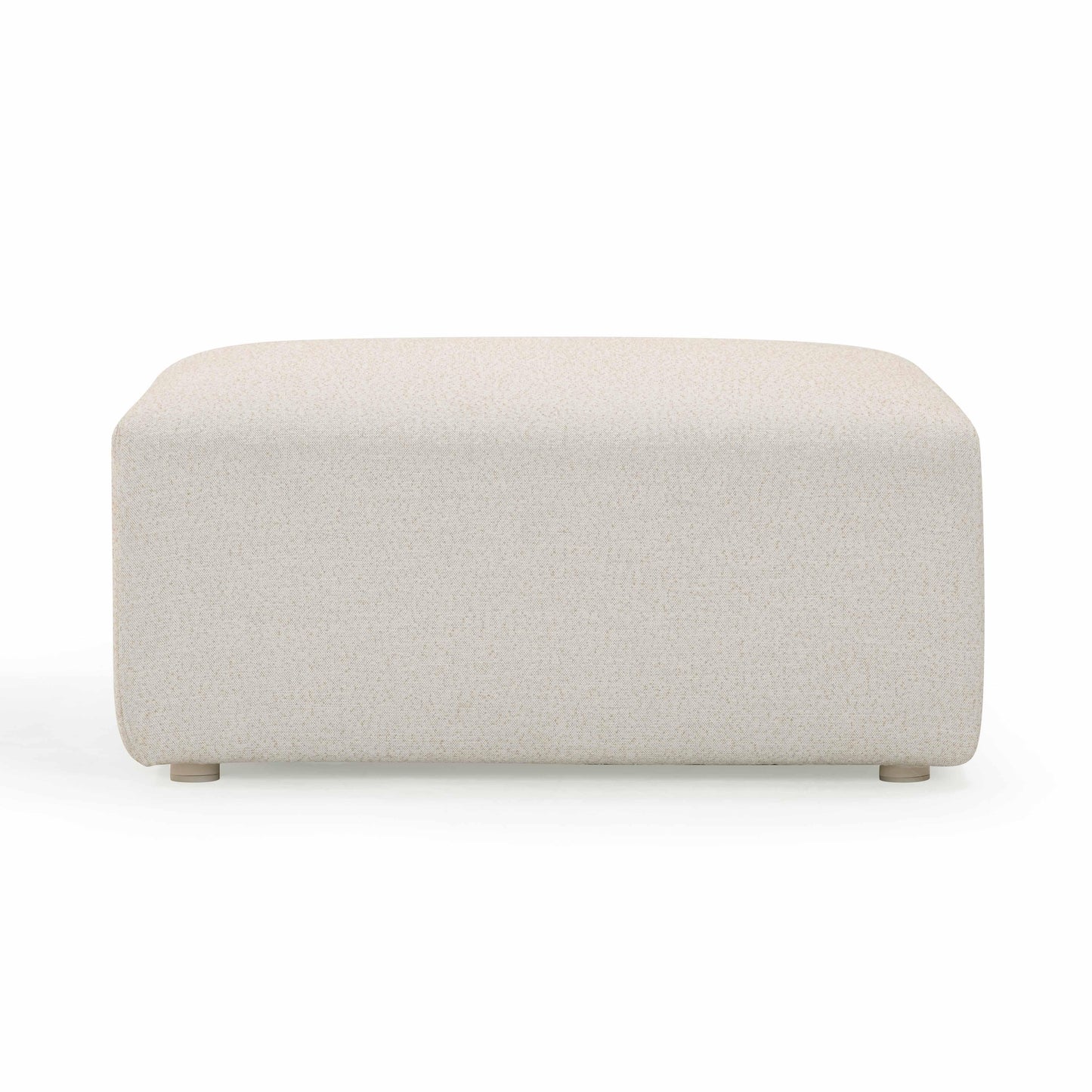 Hangover Cream Performance Fabric Outdoor Ottoman Cream by Tov Furniture