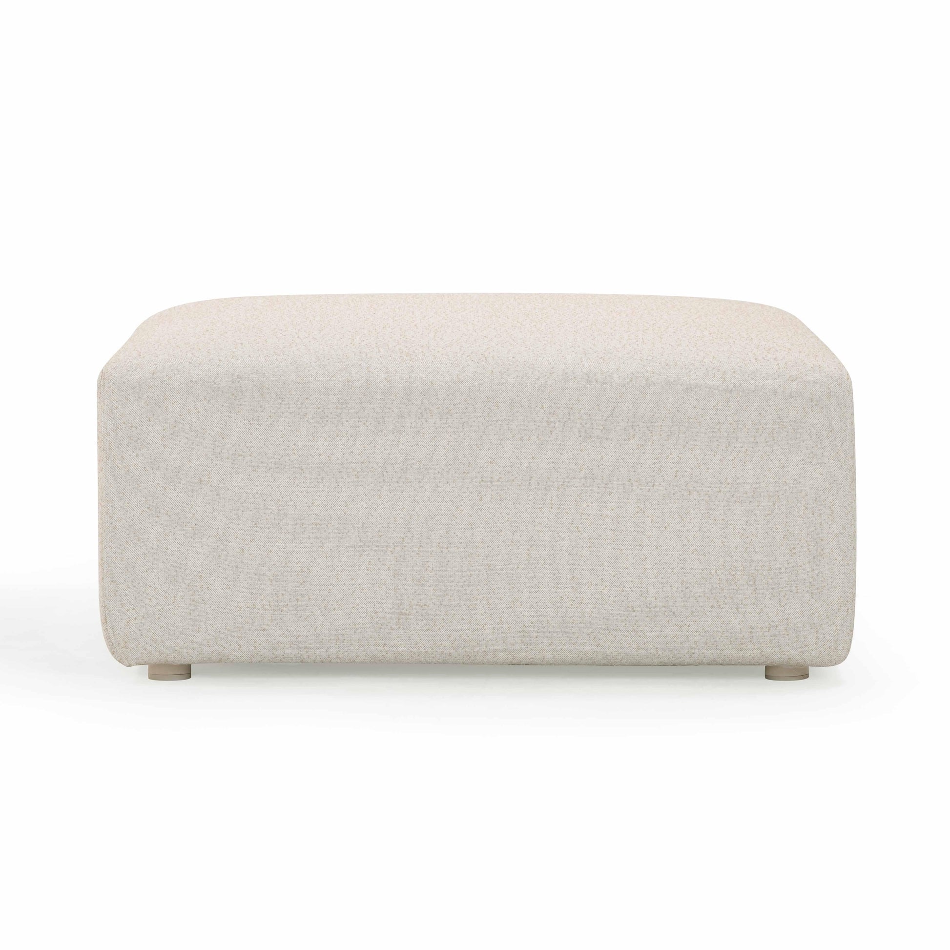 Hangover Cream Performance Fabric Outdoor Ottoman Cream by Tov Furniture