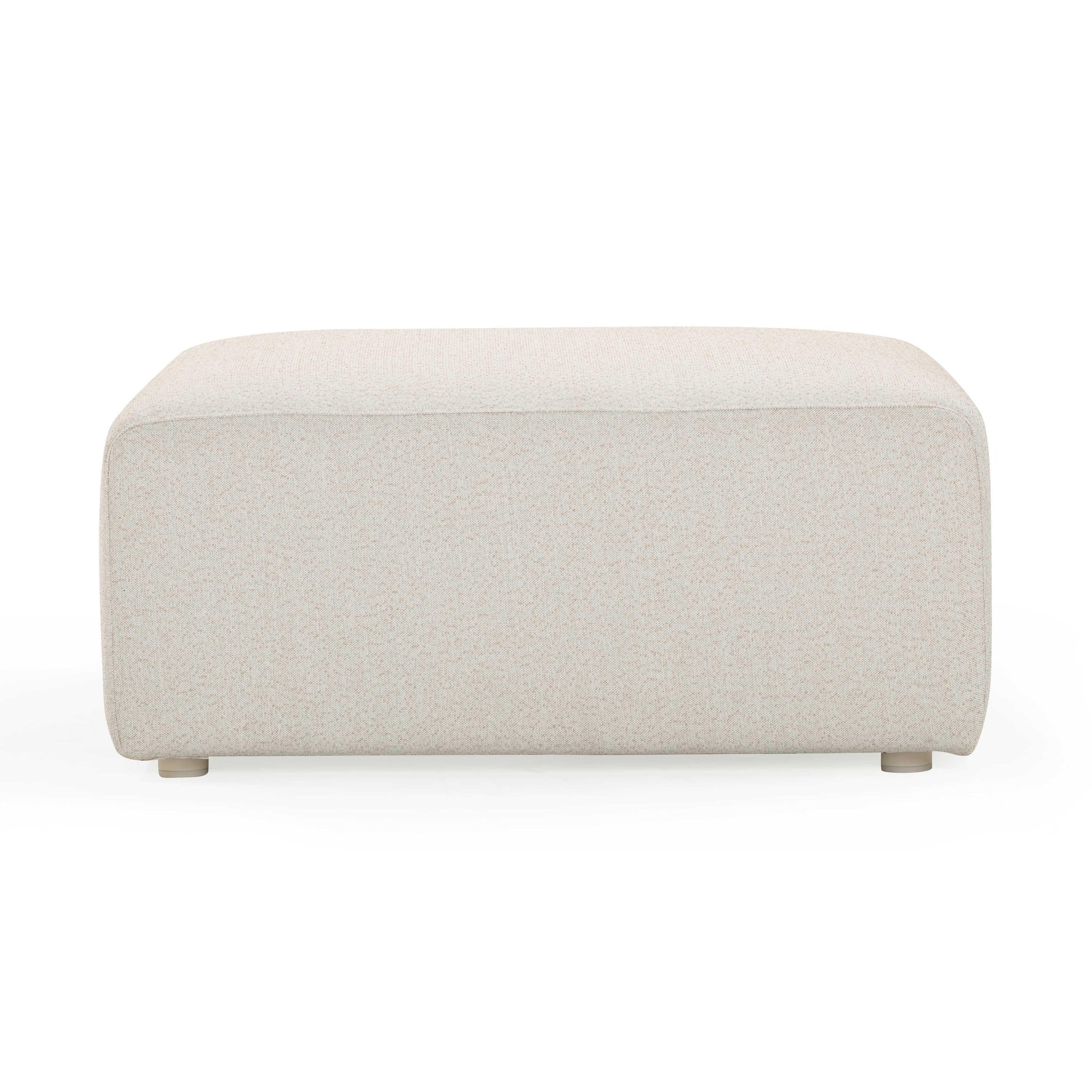 Hangover Cream Performance Fabric Outdoor Ottoman Cream by Tov Furniture
