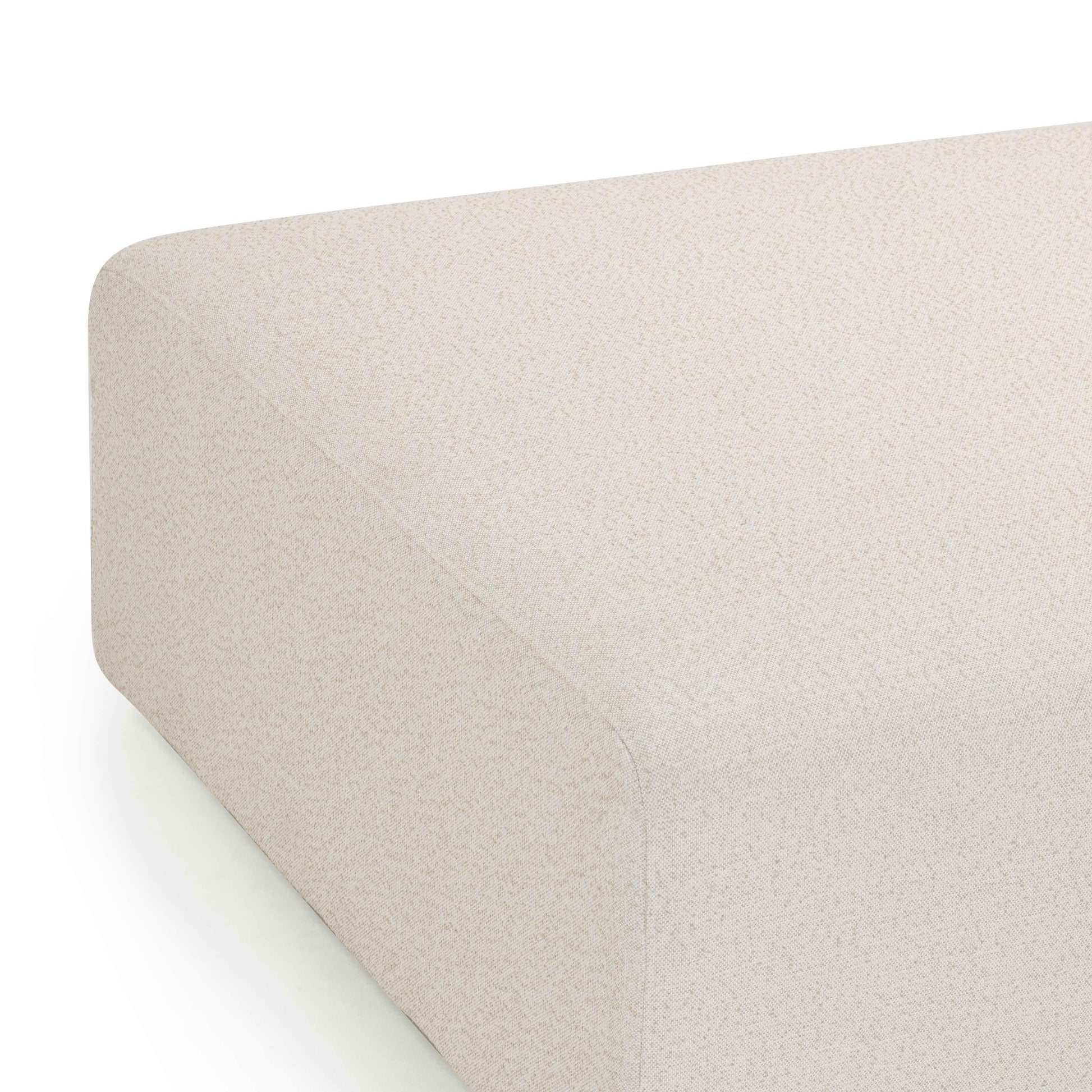 Hangover Cream Performance Fabric Outdoor Ottoman Cream by Tov Furniture