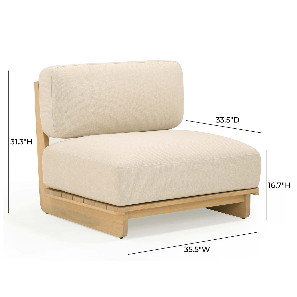 Reavan Cream Performance Fabric Outdoor Lounge Chair by TOV Furniture – photo 6 of 7