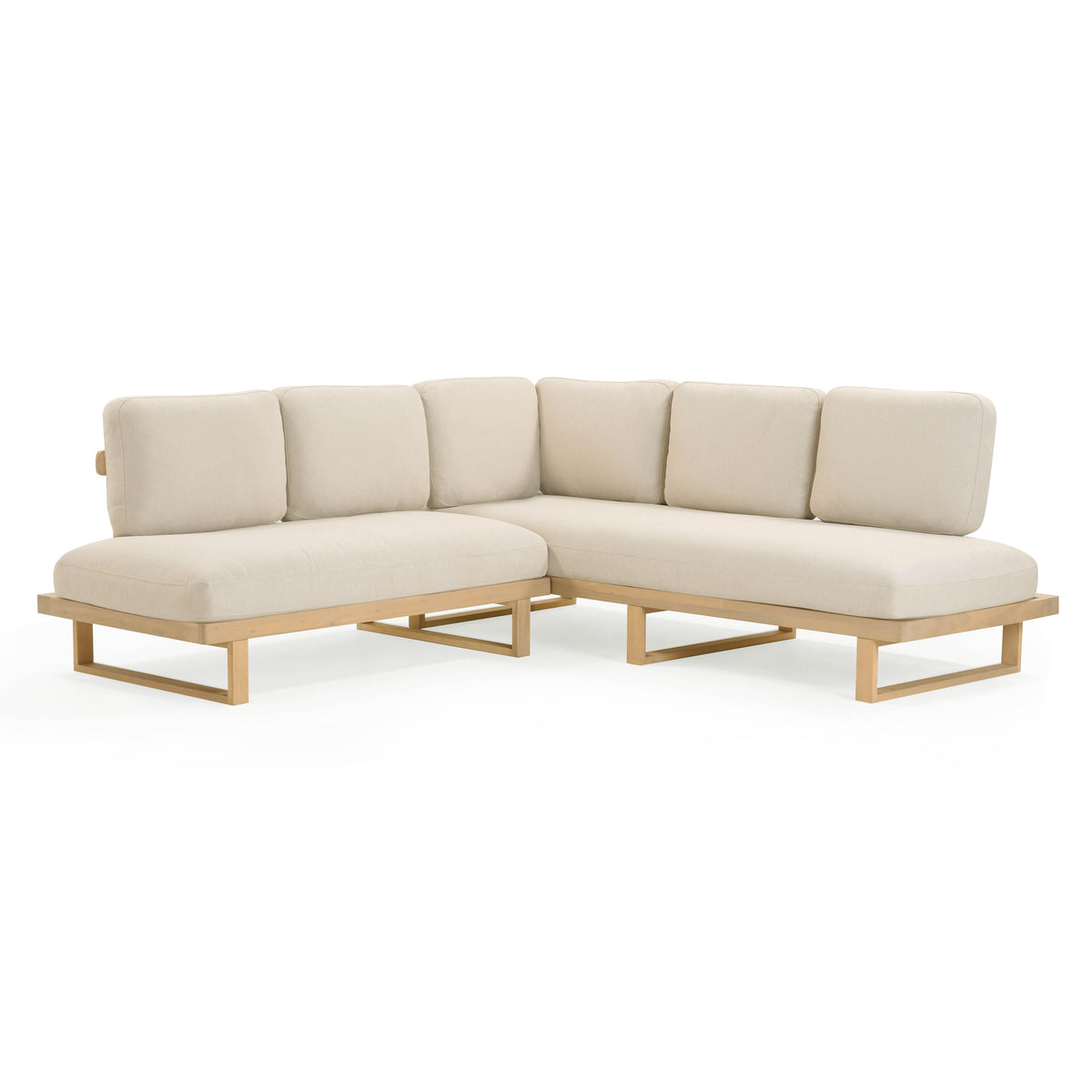 Evan 2-Piece Cream Performance Fabric Outdoor L-Shaped Sectional by TOV Furniture – photo 1 of 9