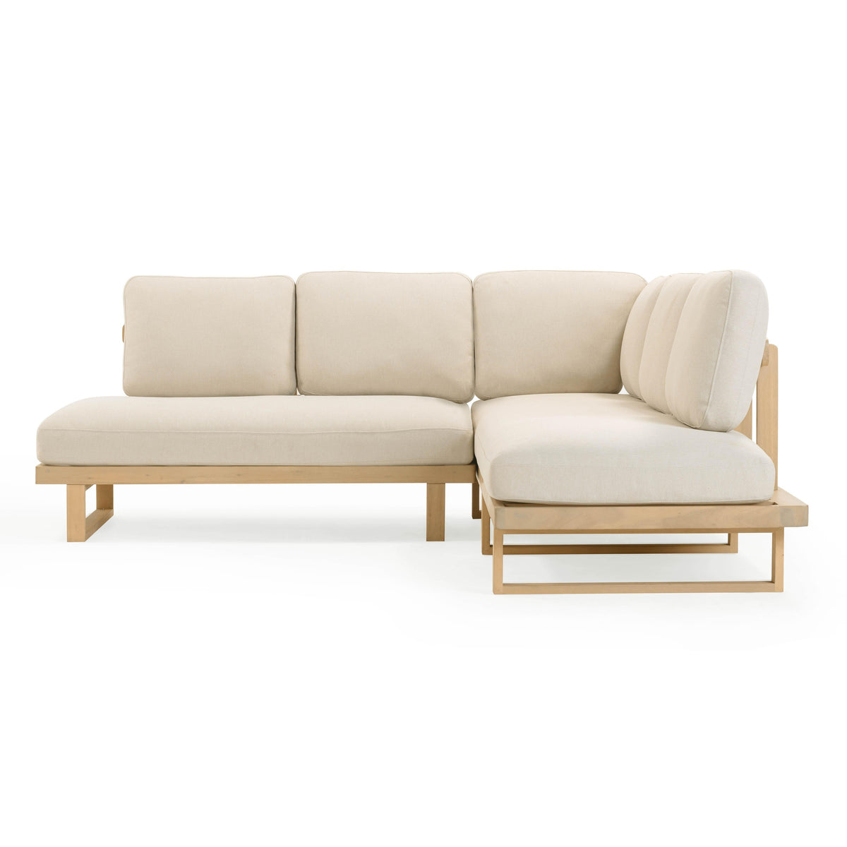 Evan 2-Piece Cream Performance Fabric Outdoor L-Shaped Sectional by TOV Furniture – photo 4 of 9