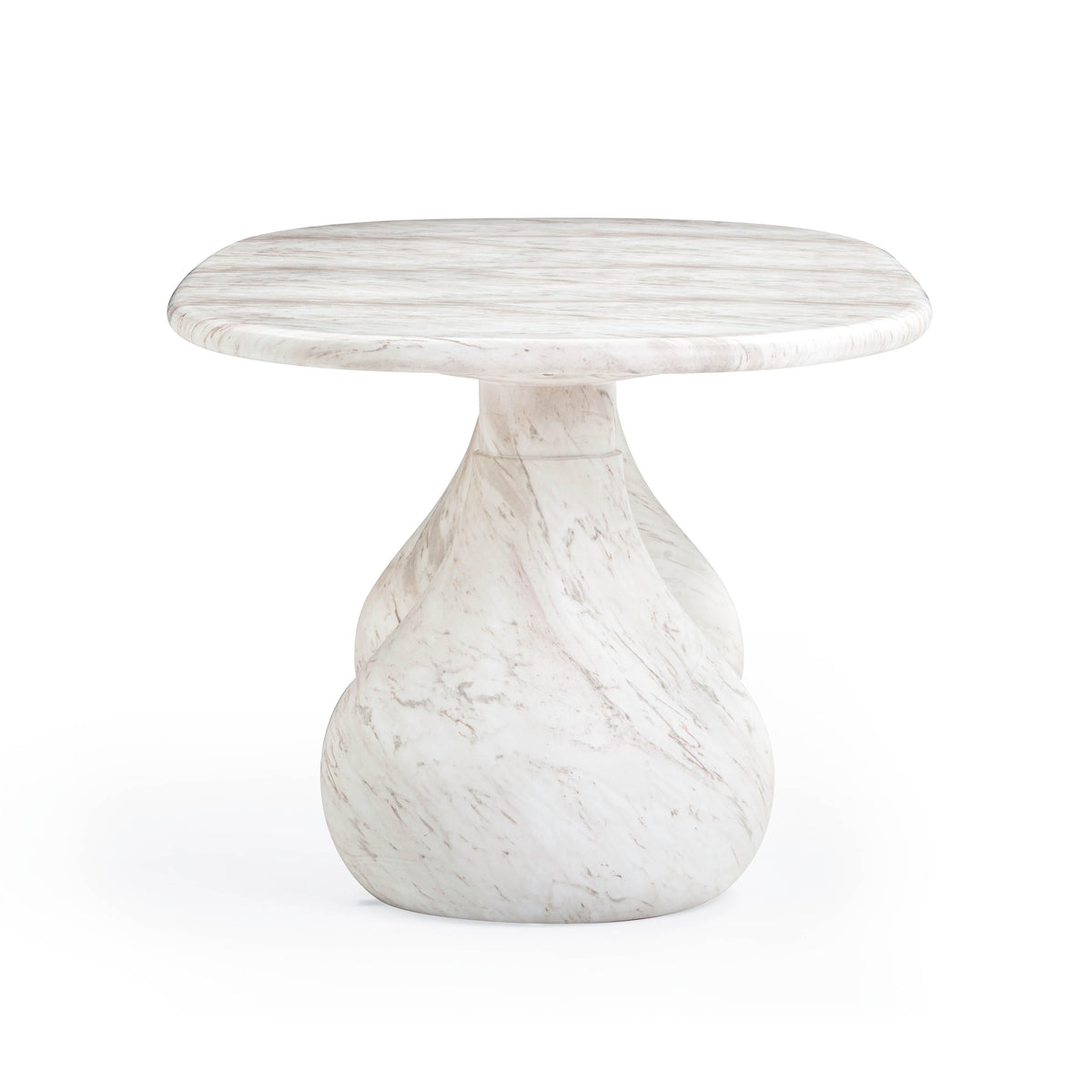 Smooch White Faux Marble Print Indoor / Outdoor 87" Oval Dining Table by TOV Furniture – photo 5 of 9