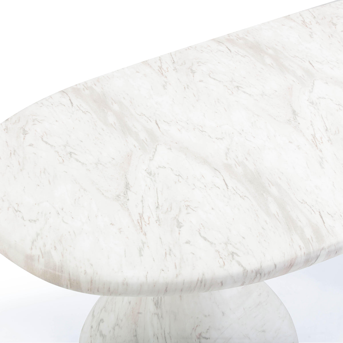 Smooch White Faux Marble Print Indoor / Outdoor 87" Oval Dining Table by TOV Furniture – photo 6 of 9