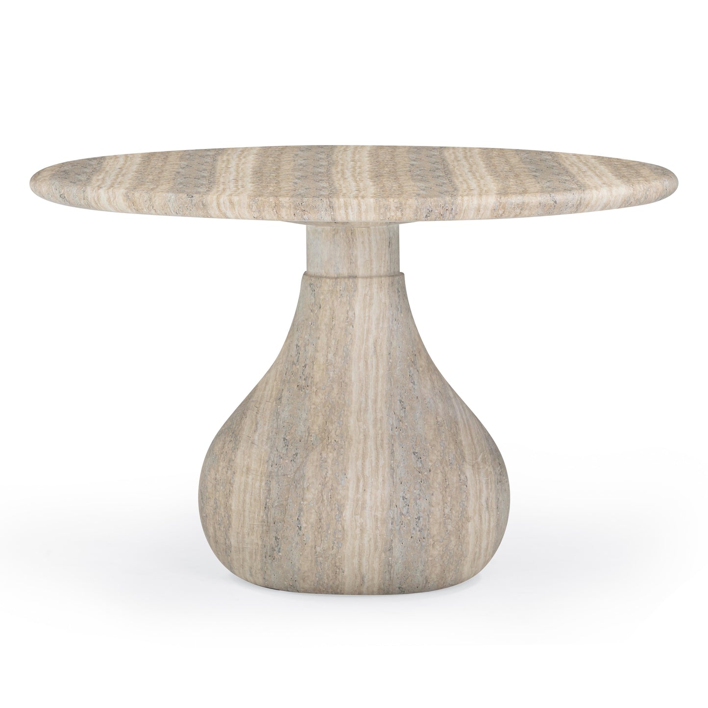 Smooch 47" Concrete Indoor/Outdoor Round Dining Table Travertine by Tov Furniture