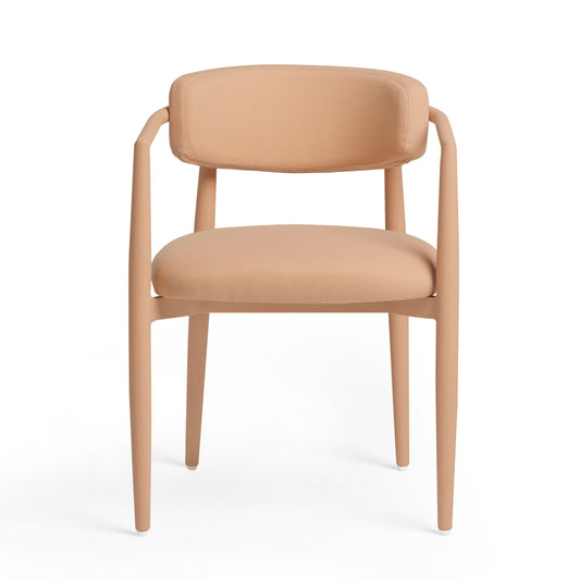 Annika Textured Contract-Grade Fabric Outdoor Dining Arm Chair Peach by Tov Furniture