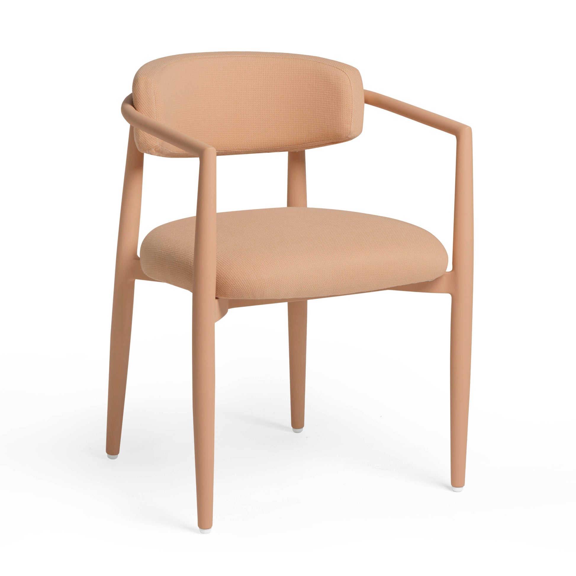 Annika Textured Contract-Grade Fabric Outdoor Dining Arm Chair Peach by Tov Furniture
