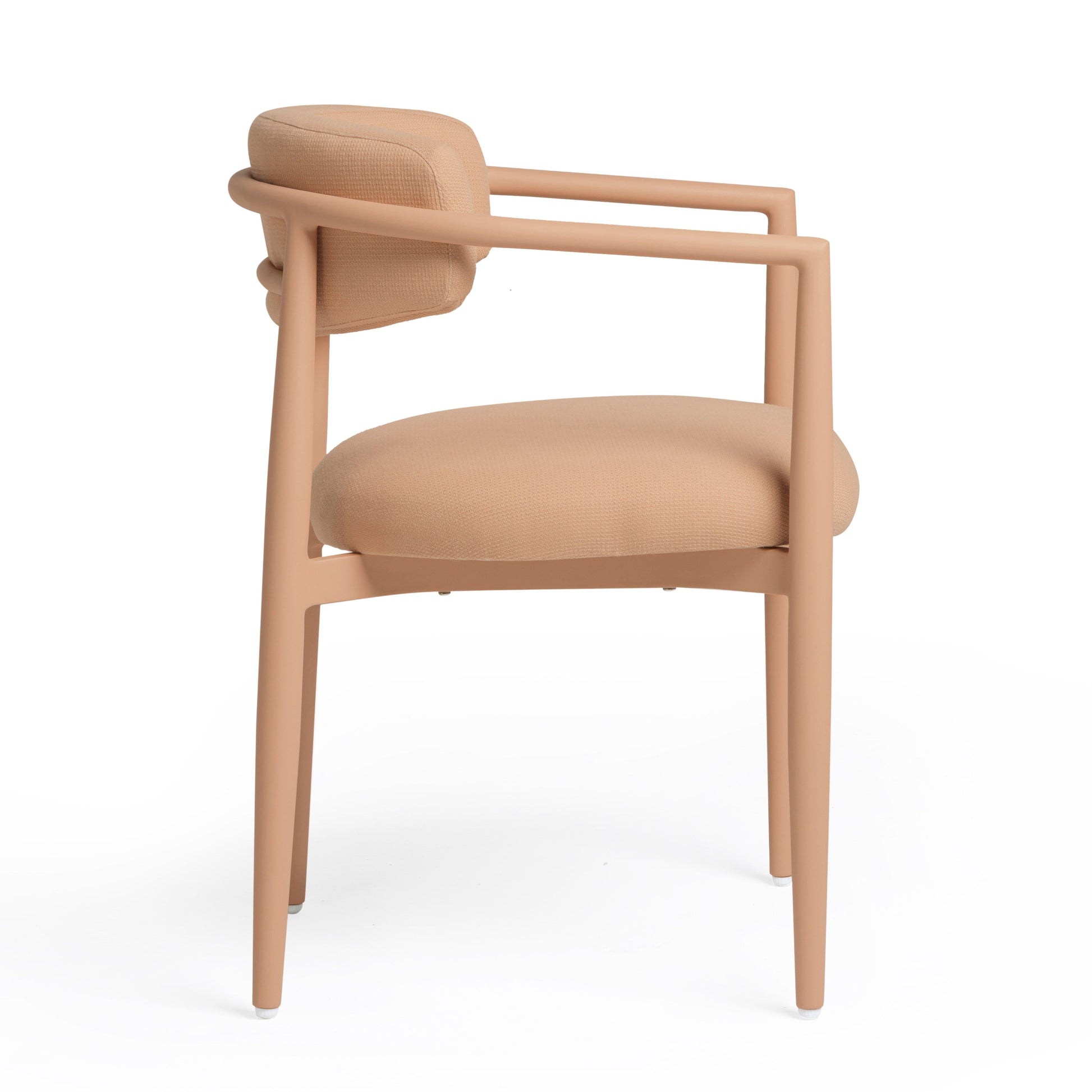 Annika Textured Contract-Grade Fabric Outdoor Dining Arm Chair Peach by Tov Furniture