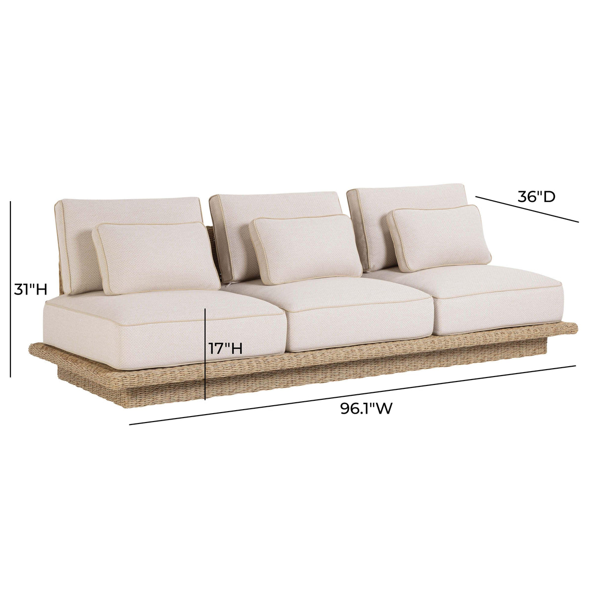 Mora Cream Outdoor 96" Sofa by TOV Furniture – photo 6 of 7