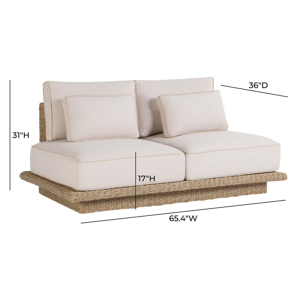 Mora Cream Outdoor 65" Sofa by TOV Furniture – photo 6 of 7