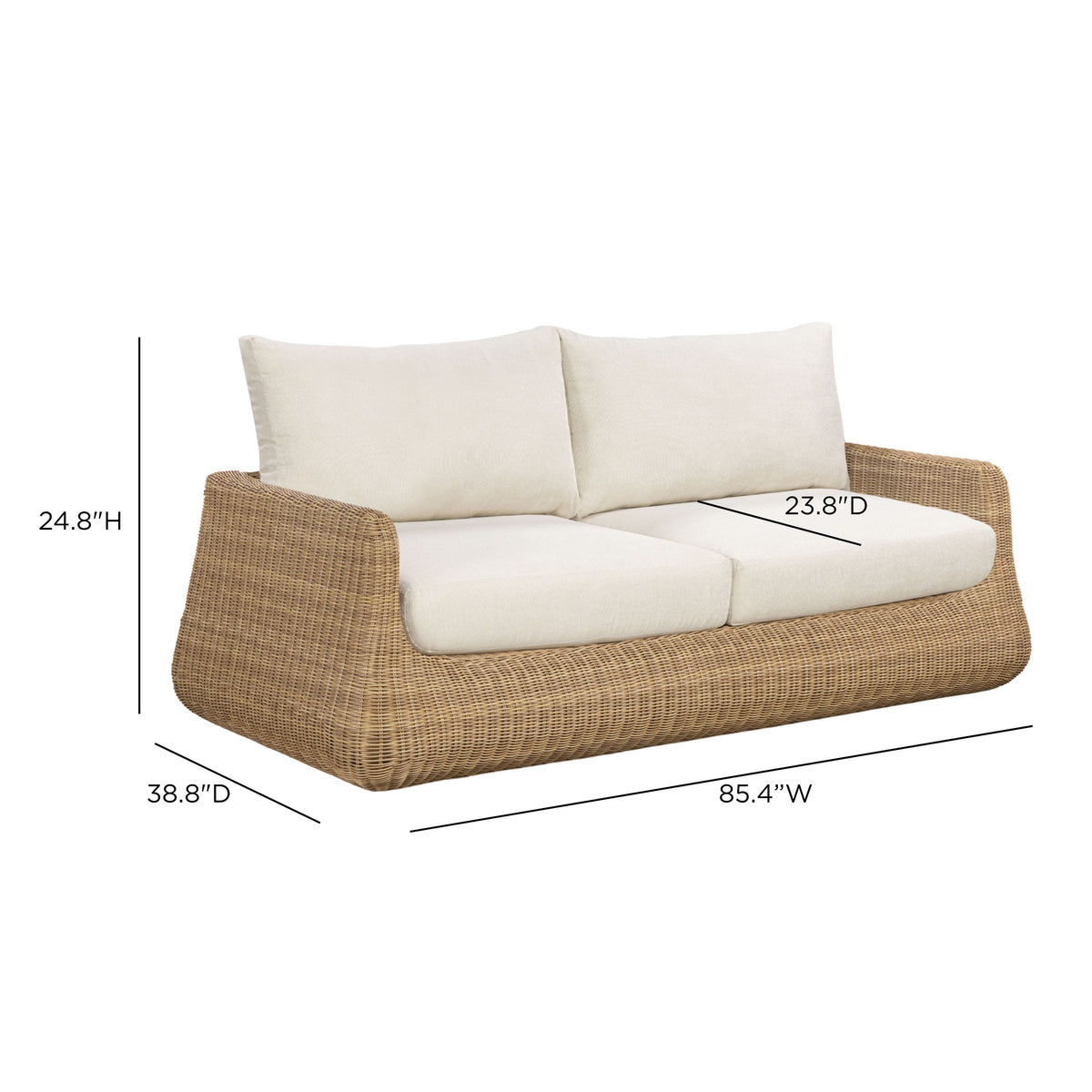 Dana 85" Cream Outdoor Sofa by TOV Furniture – photo 8 of 8