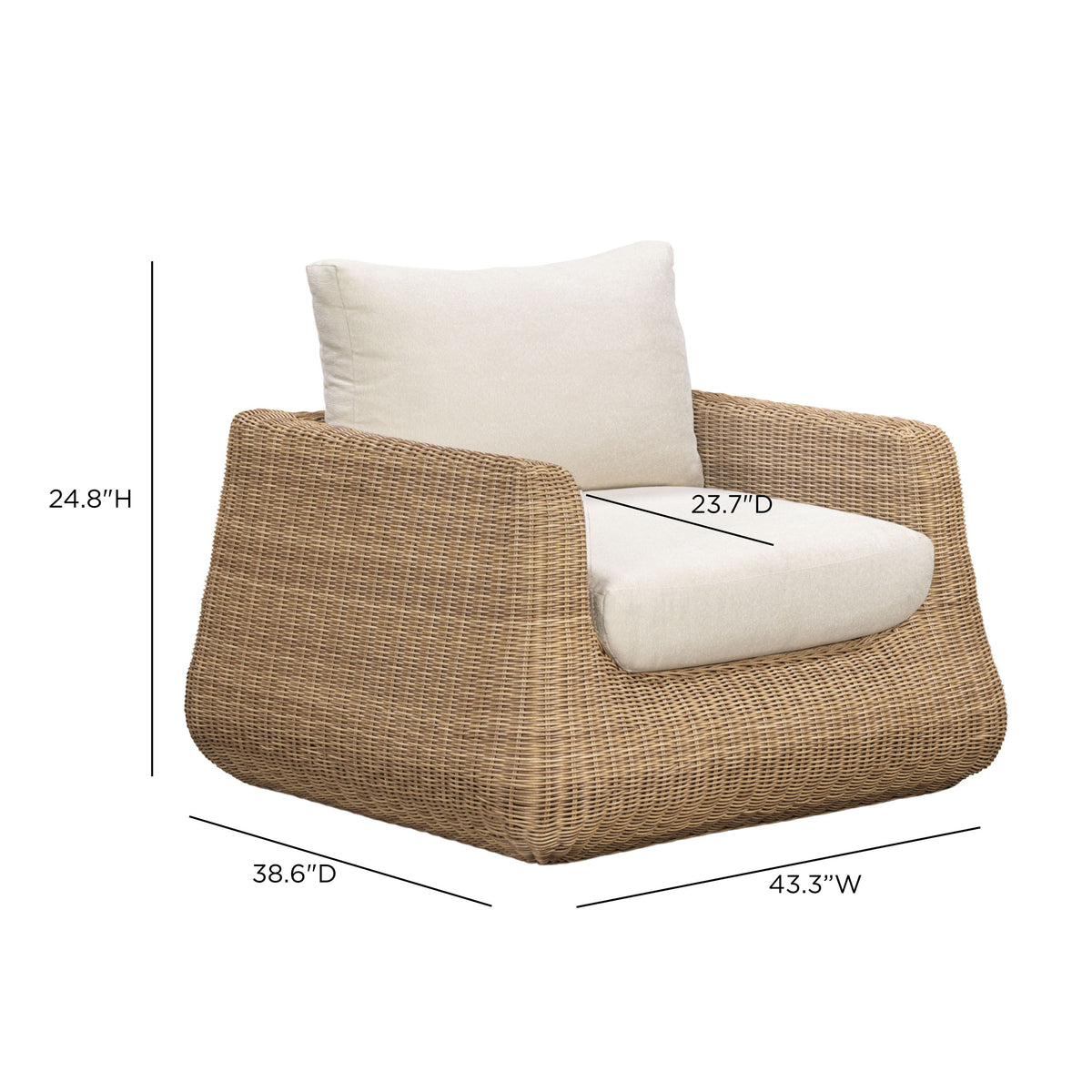 Dana Cream Outdoor Accent Chair by TOV Furniture – photo 8 of 8